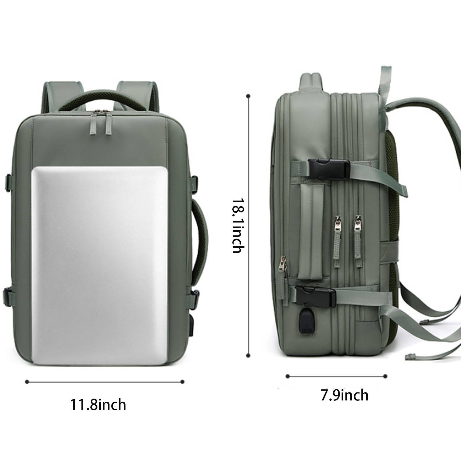 Nylon leisure travel expandable backpack 3