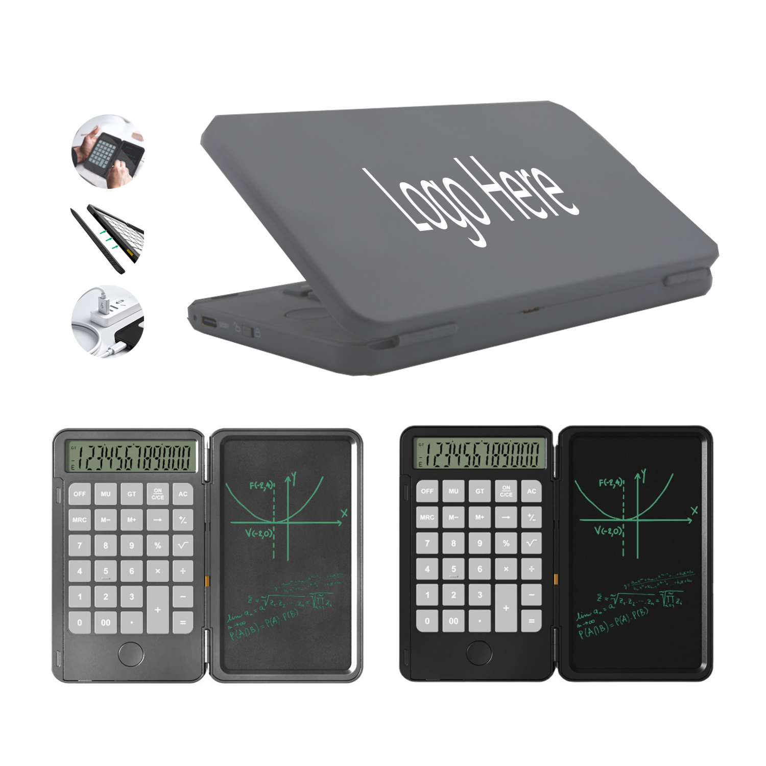 USB Charging Calculator with Writing Tablet 1
