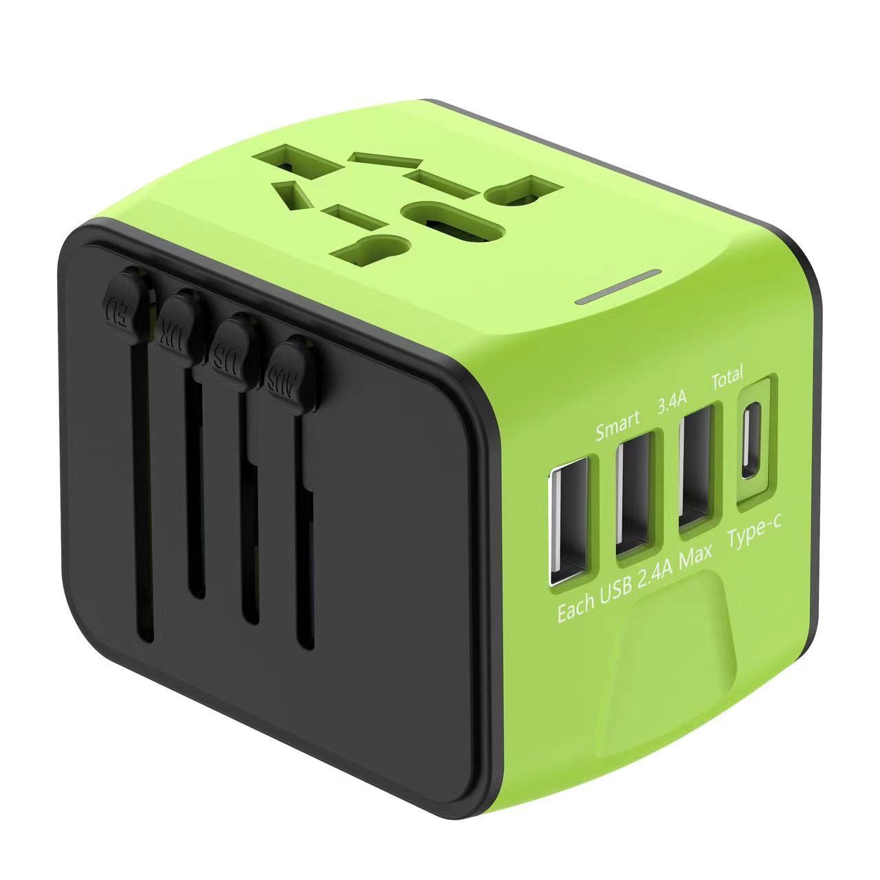 Plastic Universal Travel Adapter With Usb/Type-C 1
