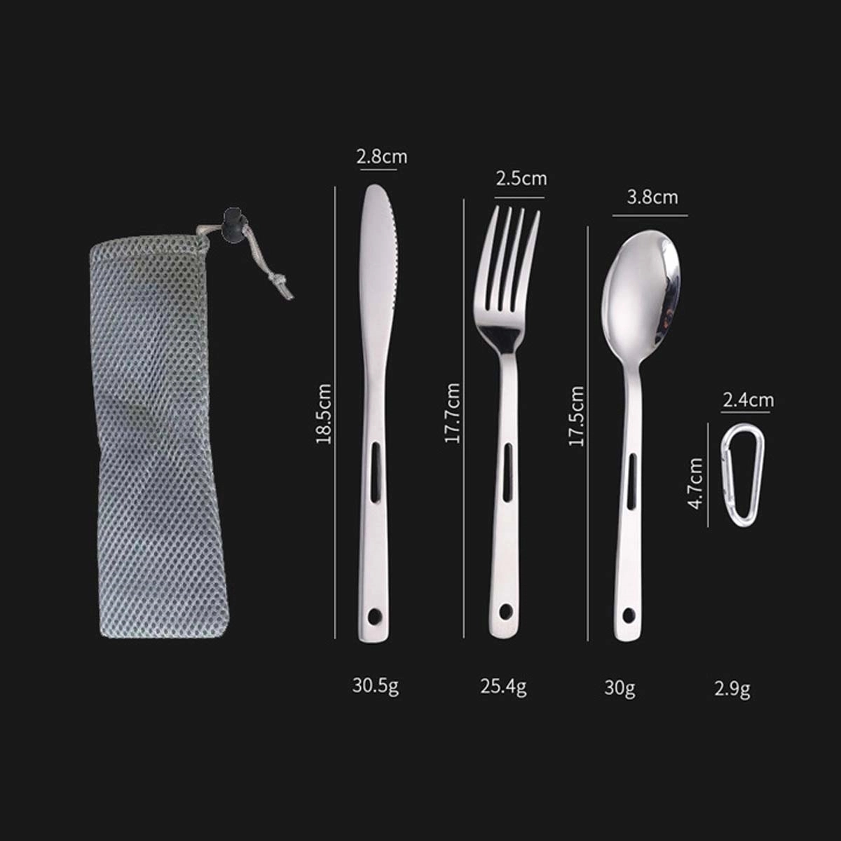 Stainless Steel Cutlery Set With Carabiner 3
