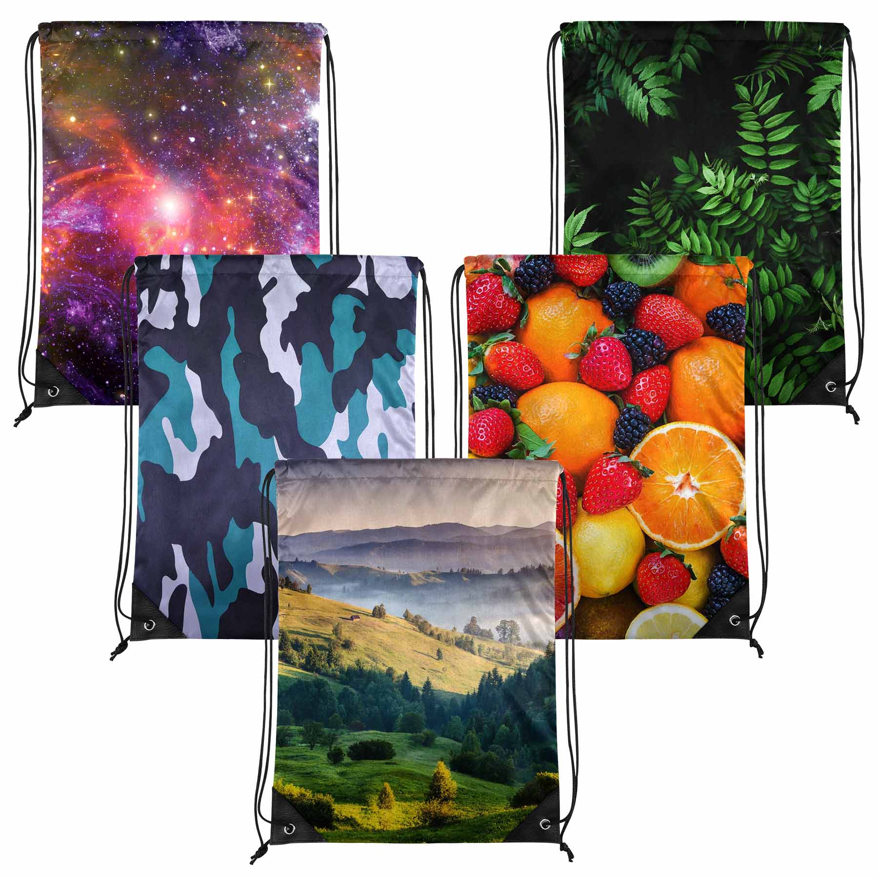 210D Full Color Polyester Cinch Backpack 2