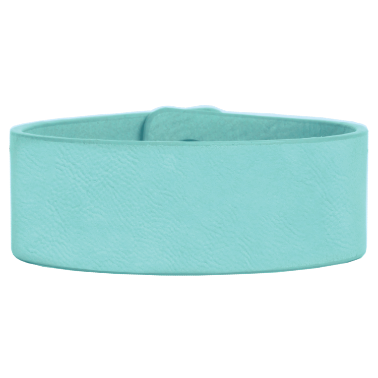 9 1/2" x 1" Teal Leatherette Cuff Bracelet 2