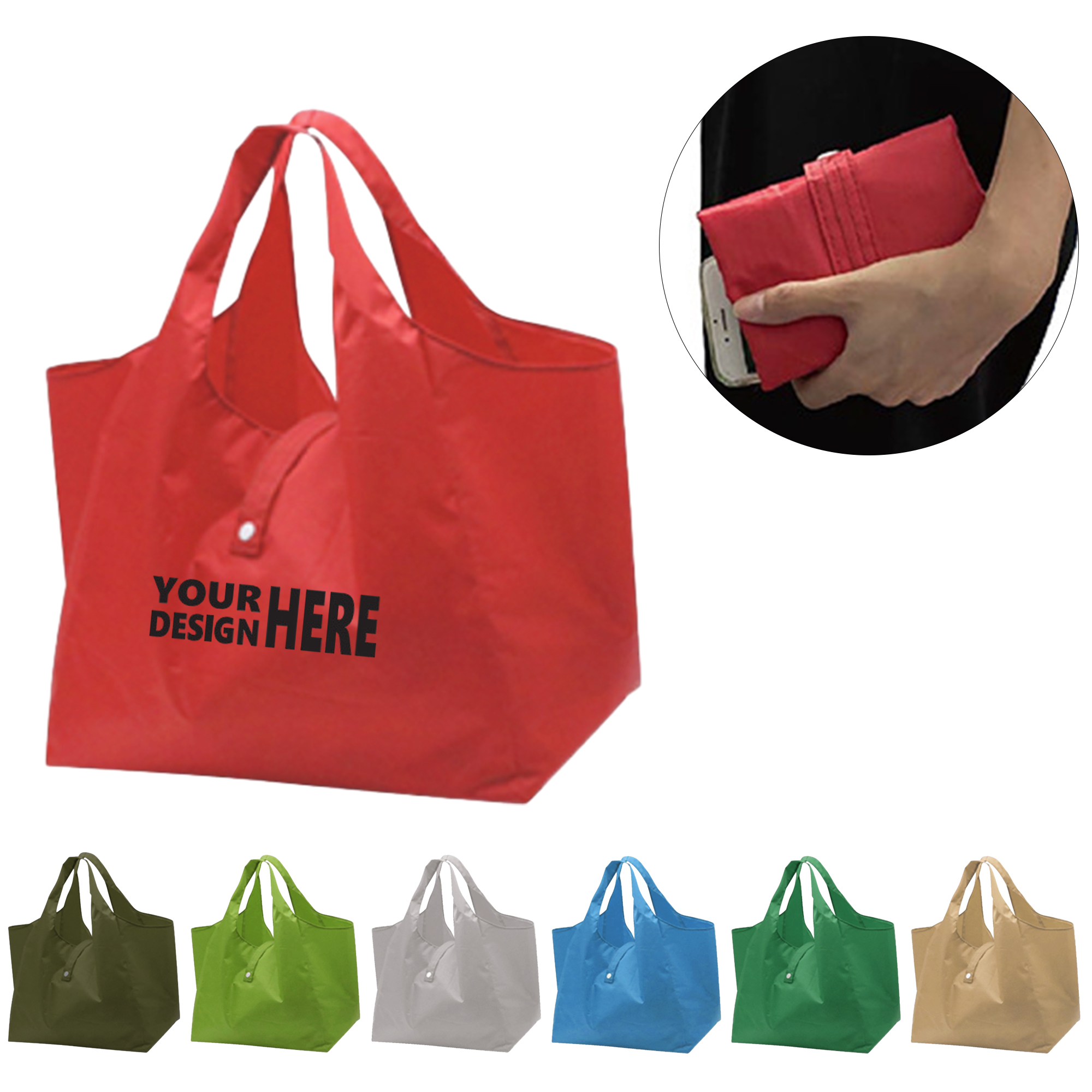 Foldable Eco-Friendly Large Supermarket Shopping Bag, custom tote bag with logo imprint 2