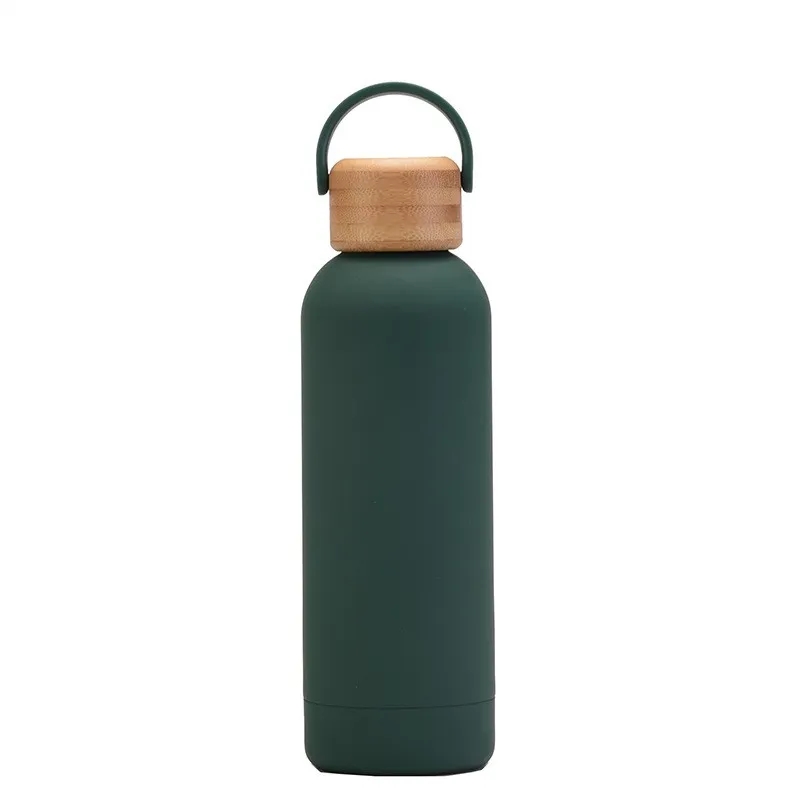 17 Oz Stainless Steel Water Bottle With Bamboo Lid 9