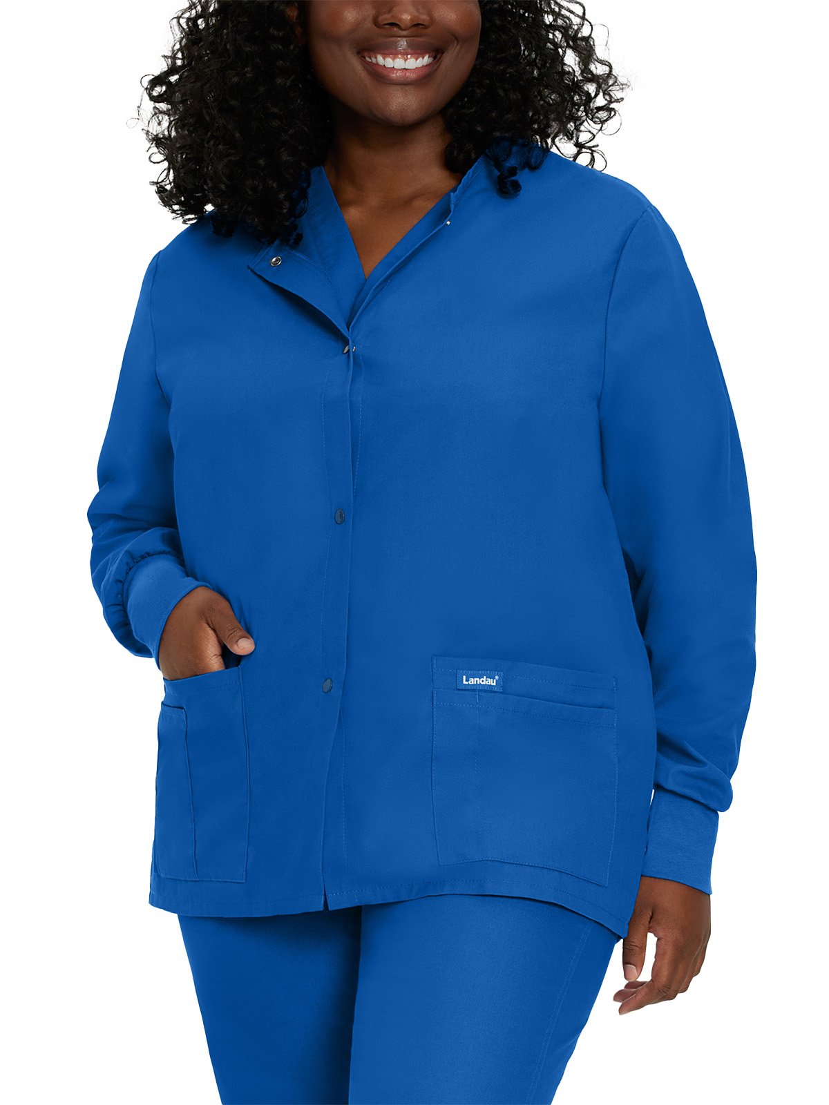 Landau - Essentials - Women's Four-Pocket Crew Neck Warm-Up Jacket 50
