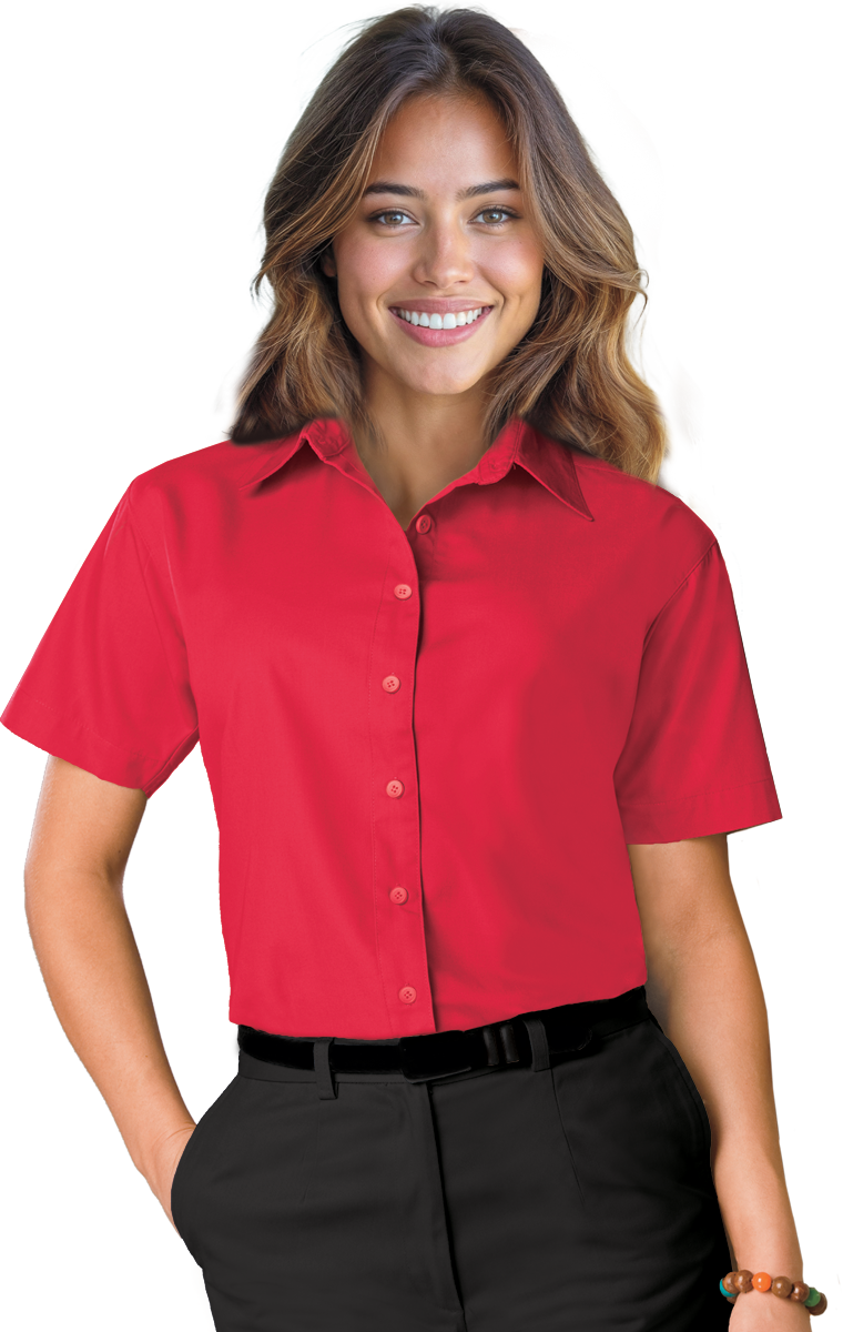 Ladies' Short-Sleeve Value Poplin Shirt 14