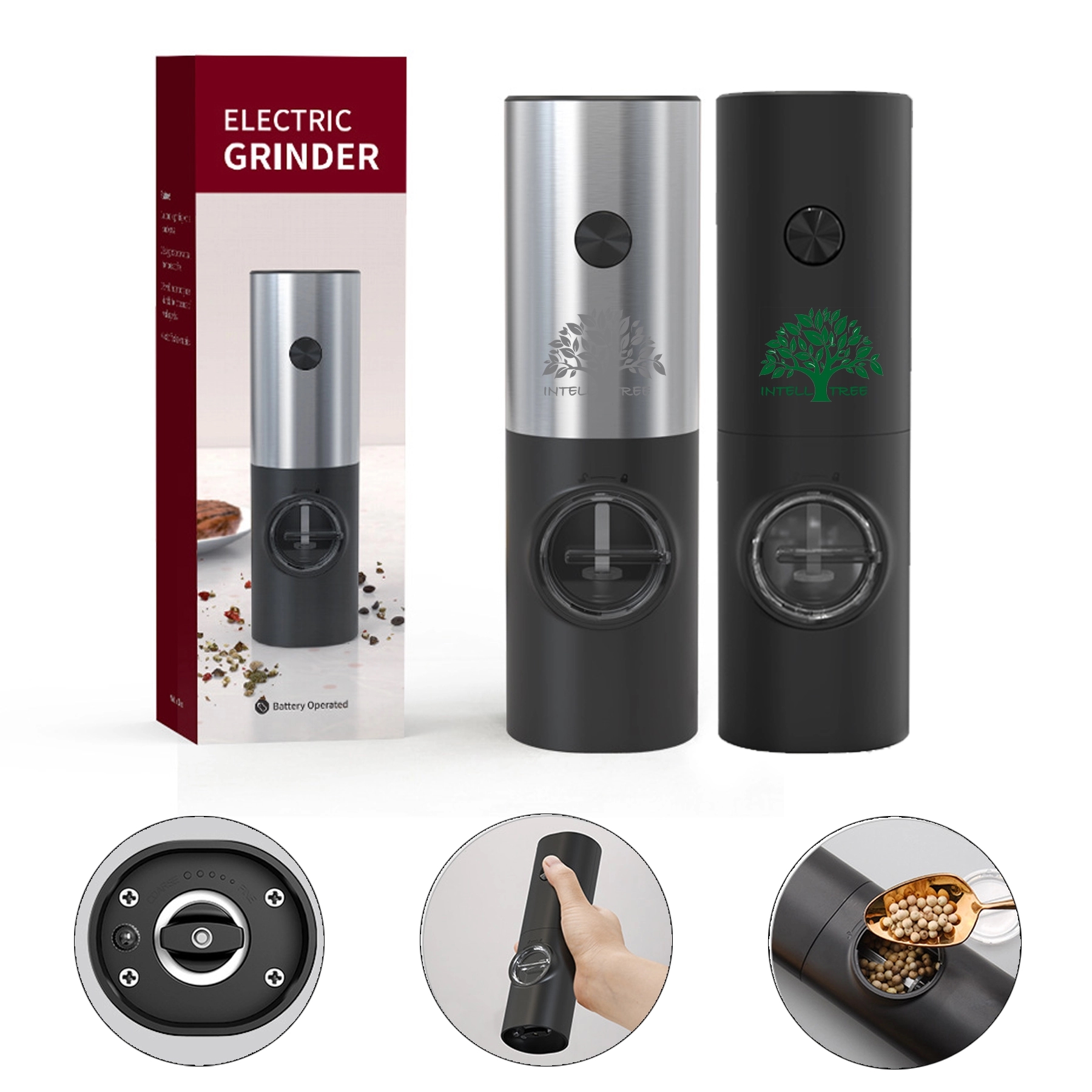 Electric Salt Or Pepper Grinder Battery Operated 1
