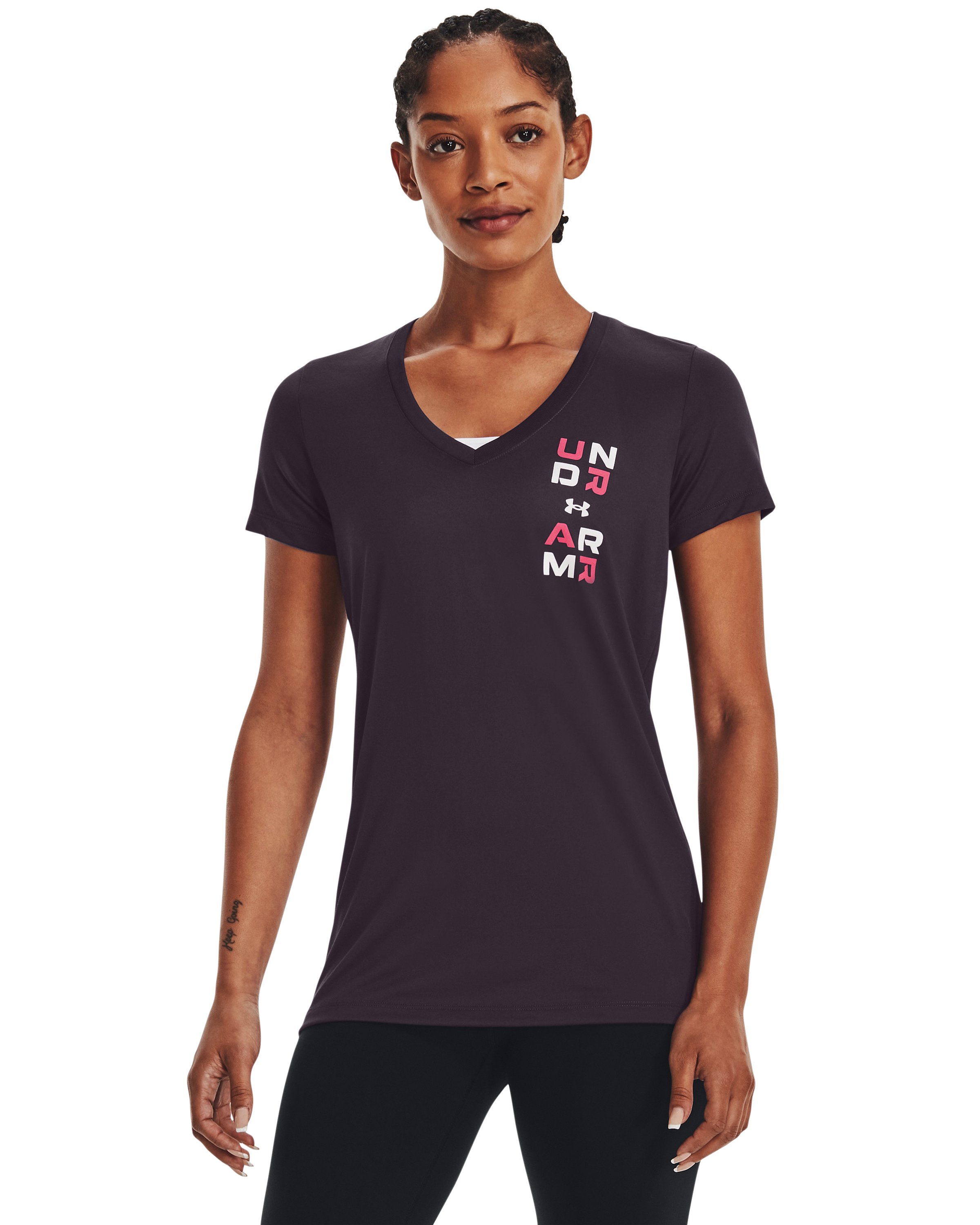 Women's UA Tech Graphic V-Neck Short Sleeve  5
