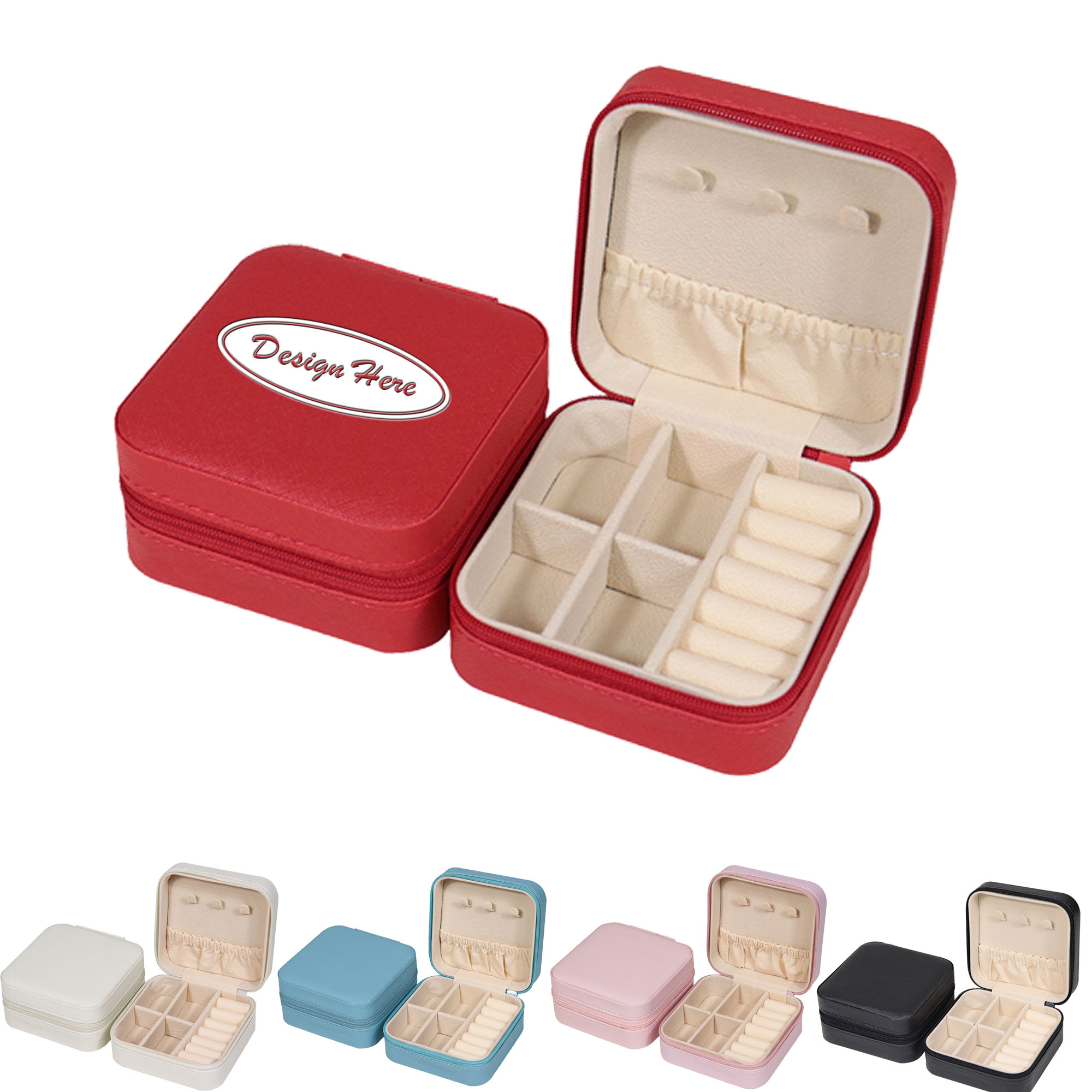 Portable PU Leather Jewelry Case for Travel, Ring & Pendant Holder 4