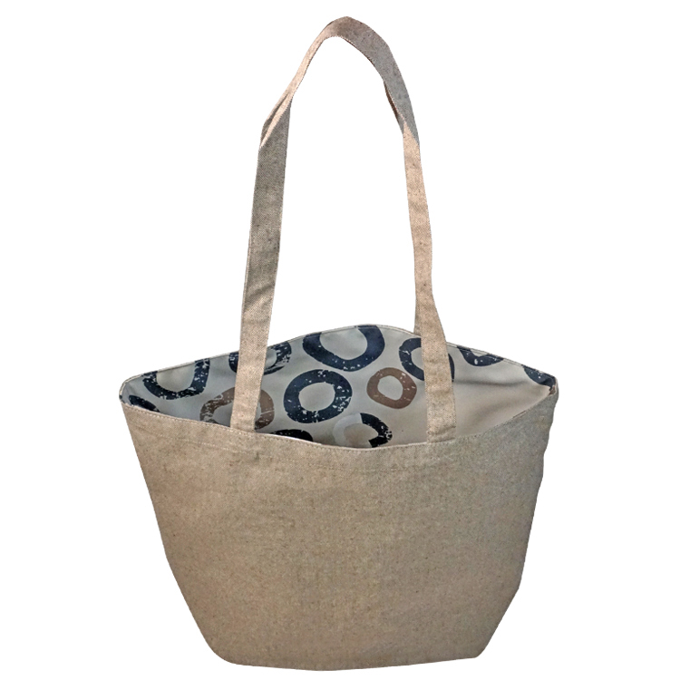 Super Sale- Reversible Brown Tweed Cotton Tote 2