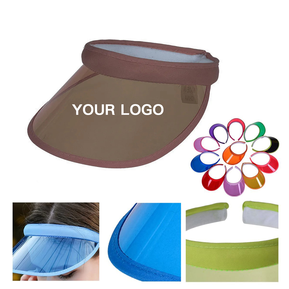 Open Back PVC Sun Visor For Summer Use 2