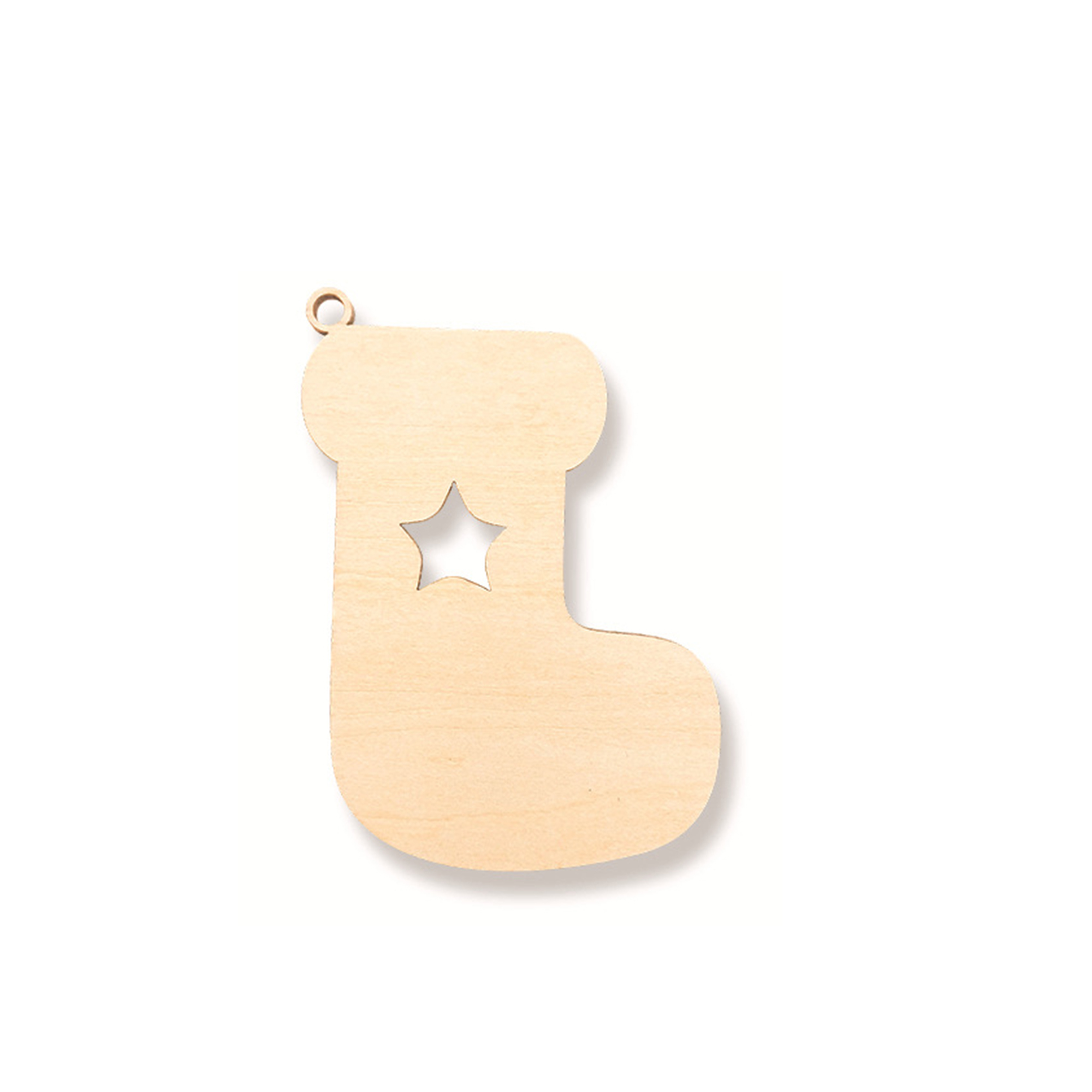 Natural Wood Christmas Tree Pendant 10