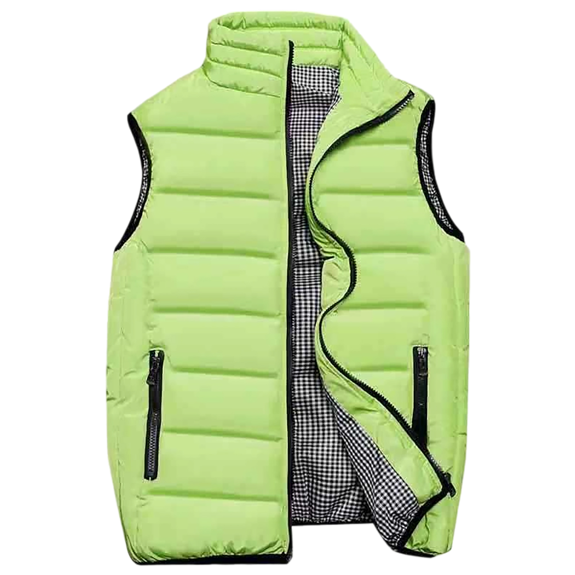 Polyester Quilted Packable Puffer Vest With Front Zipper Closure 8