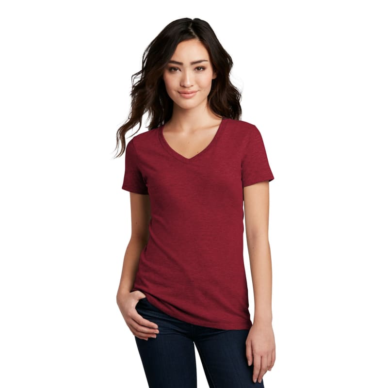 District Women's Perfect Blend CVC V-Neck Tee. 4