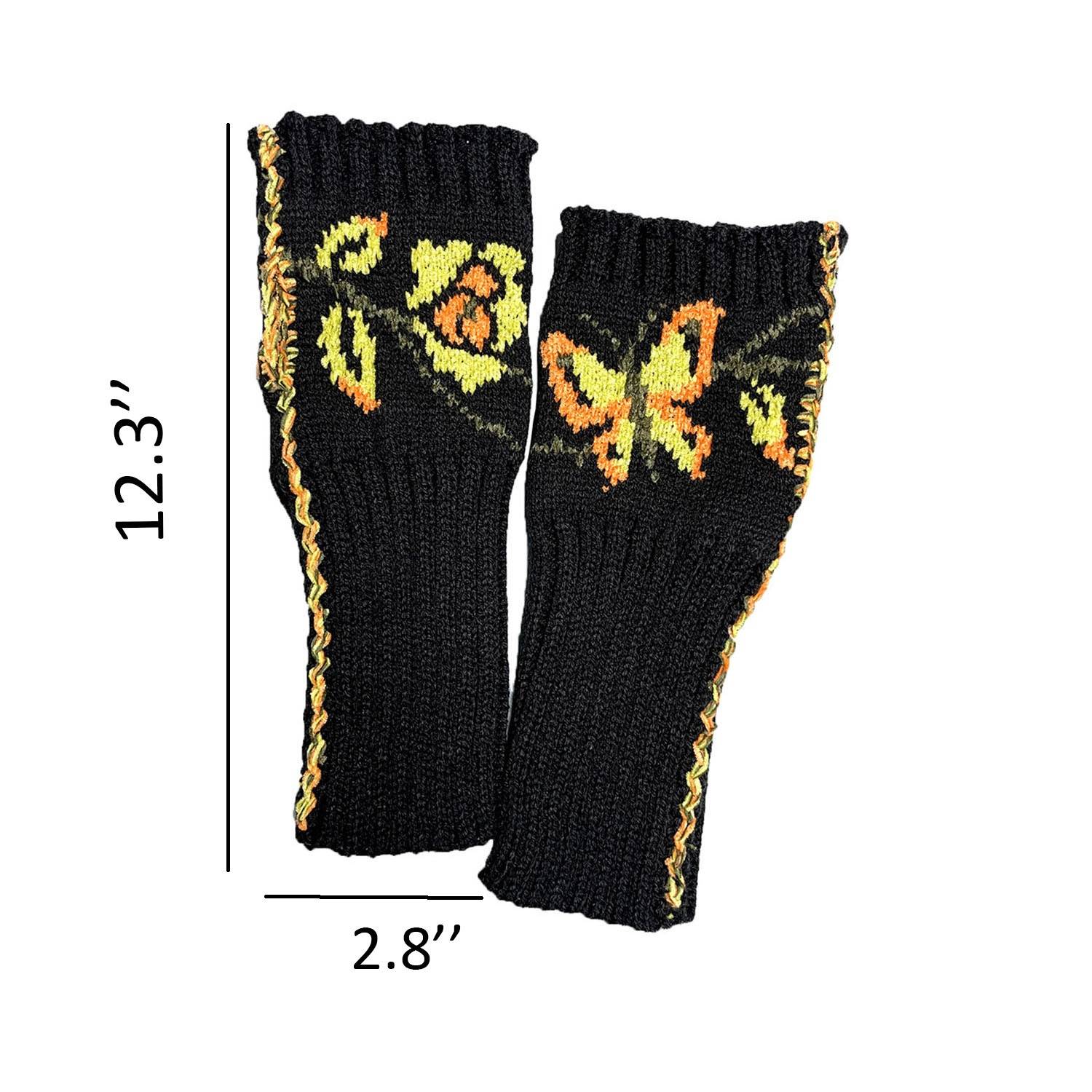 Reversible butterfly fingerless gloves 2