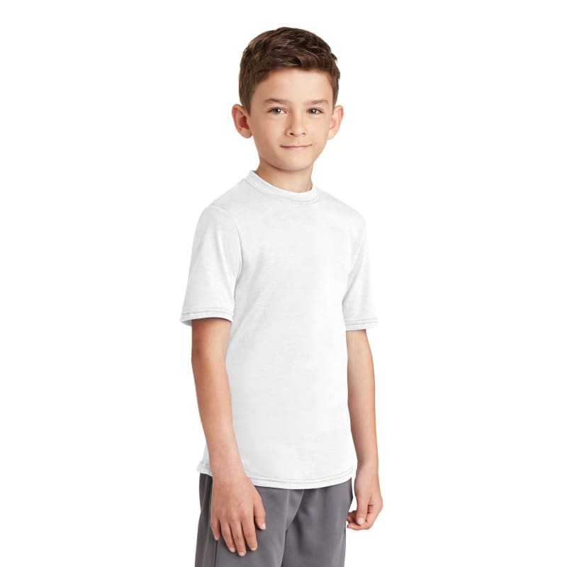 Port & Company Youth Performance Blend Tee. 22