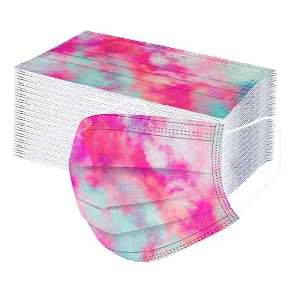 50 Pack Tie Dye Disposable Face Mask 5