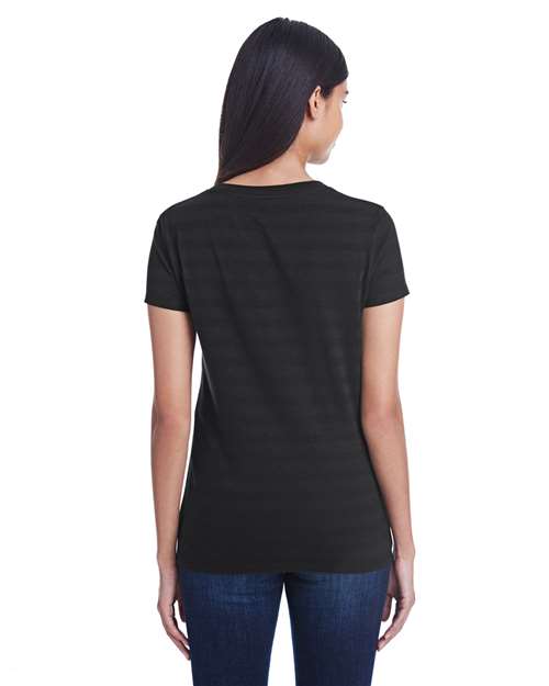 Women's Invisible Stripe V-Neck T-Shirt - 252RV 1