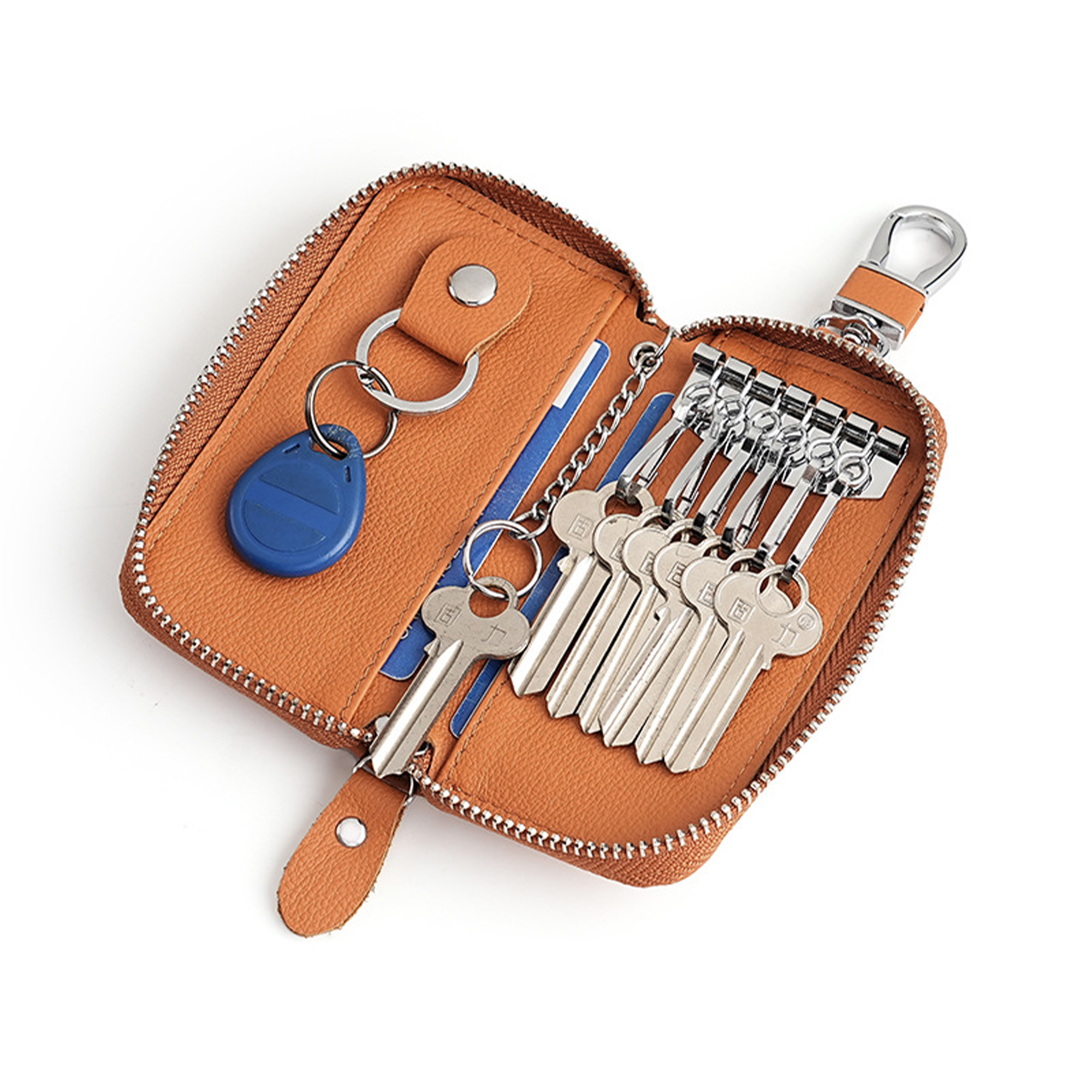 Leather Men'S Mini Zipper Keybag 2