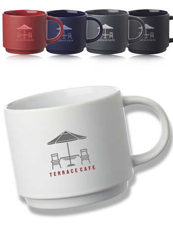 14 oz. Stackable Ceramic Mugs