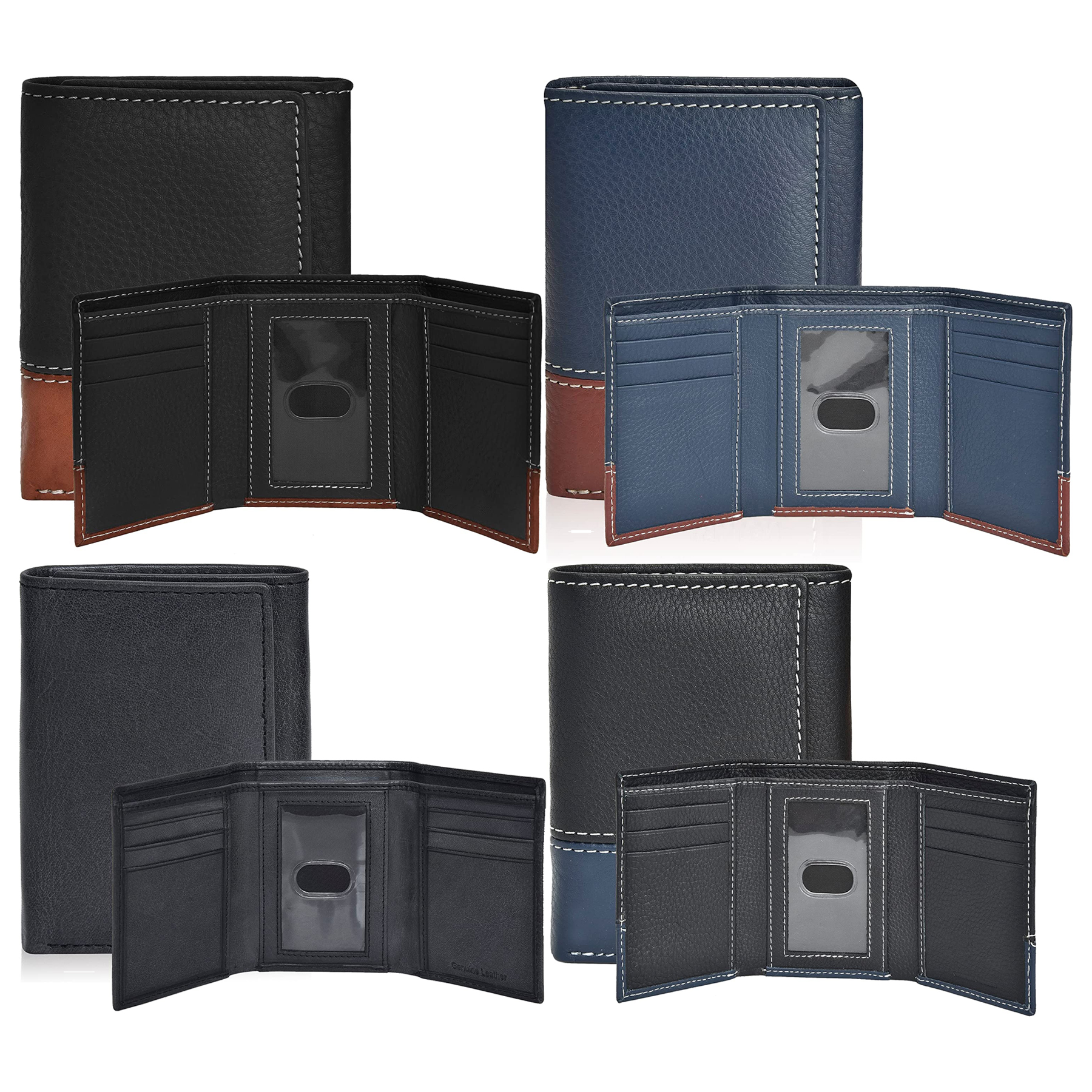 Genuine Leather Front Pocket Trifold Wallet 2
