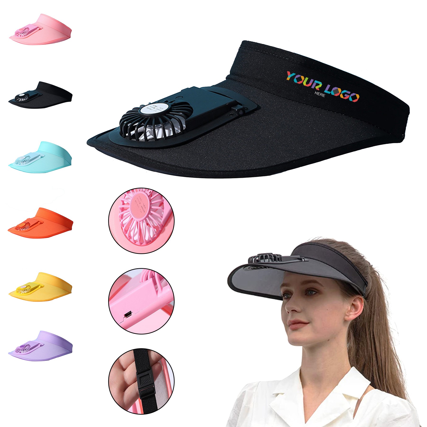 Sun Visor Hats with Fan