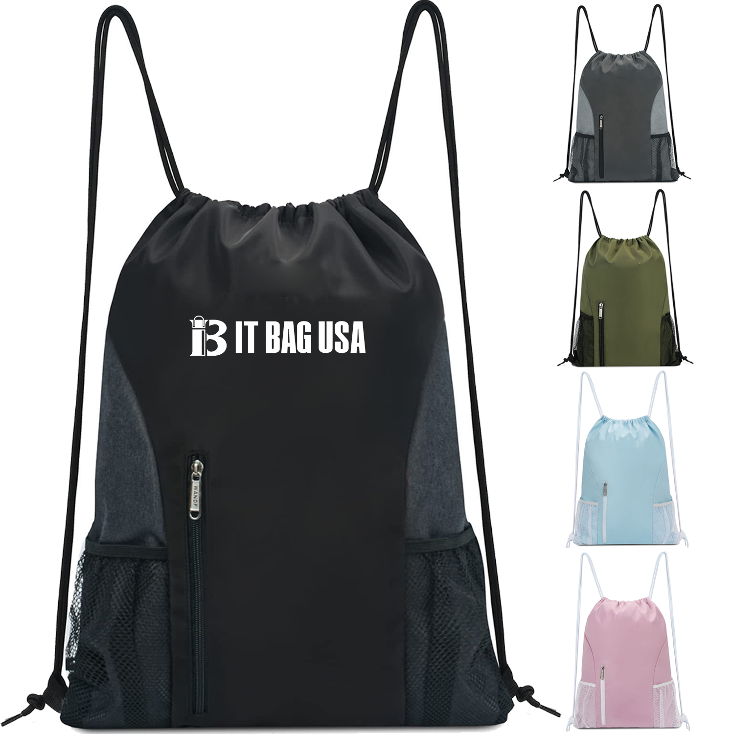 Sports Gym Water Resistant Drawstring Backpack for Women Men 7