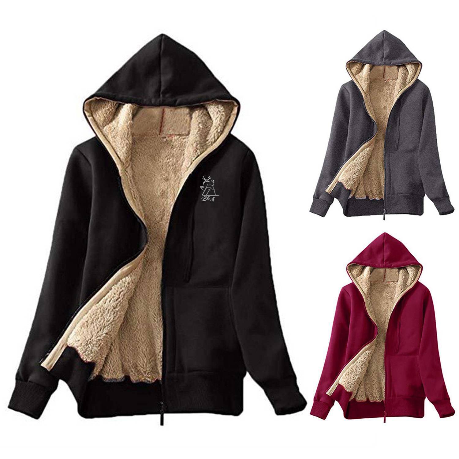 Sherpa-Lined Pullover Hoodie Sweatshirt, custom hoodie or sweatshirt with logo imprint 4