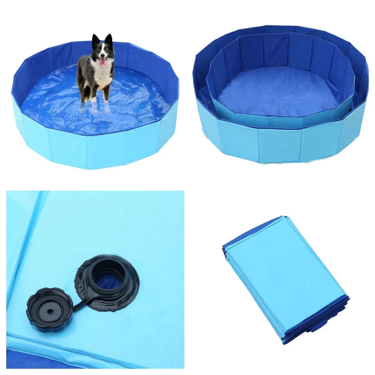 Foldable Dog Bath Swimming Pool/Collapsible Grooming Bathtub 6
