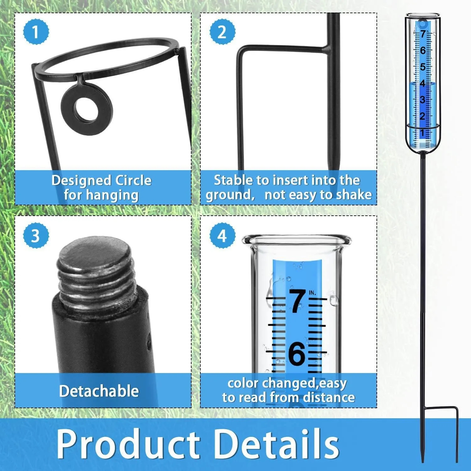 7 Inch Plastic Rain Gauge Replacement Tube 3