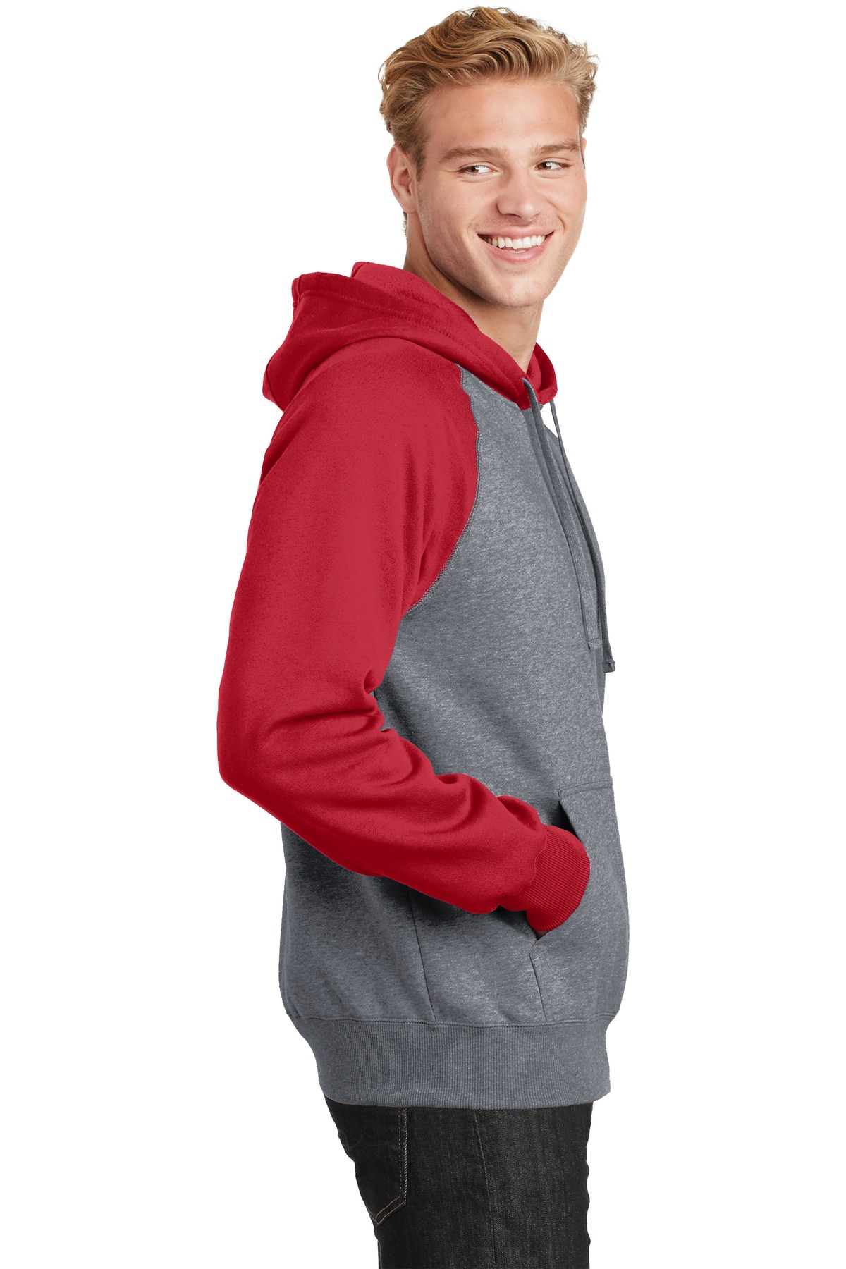 Sport-Tek Raglan Colorblock Pullover Hooded Sweatshirt. ST267 25