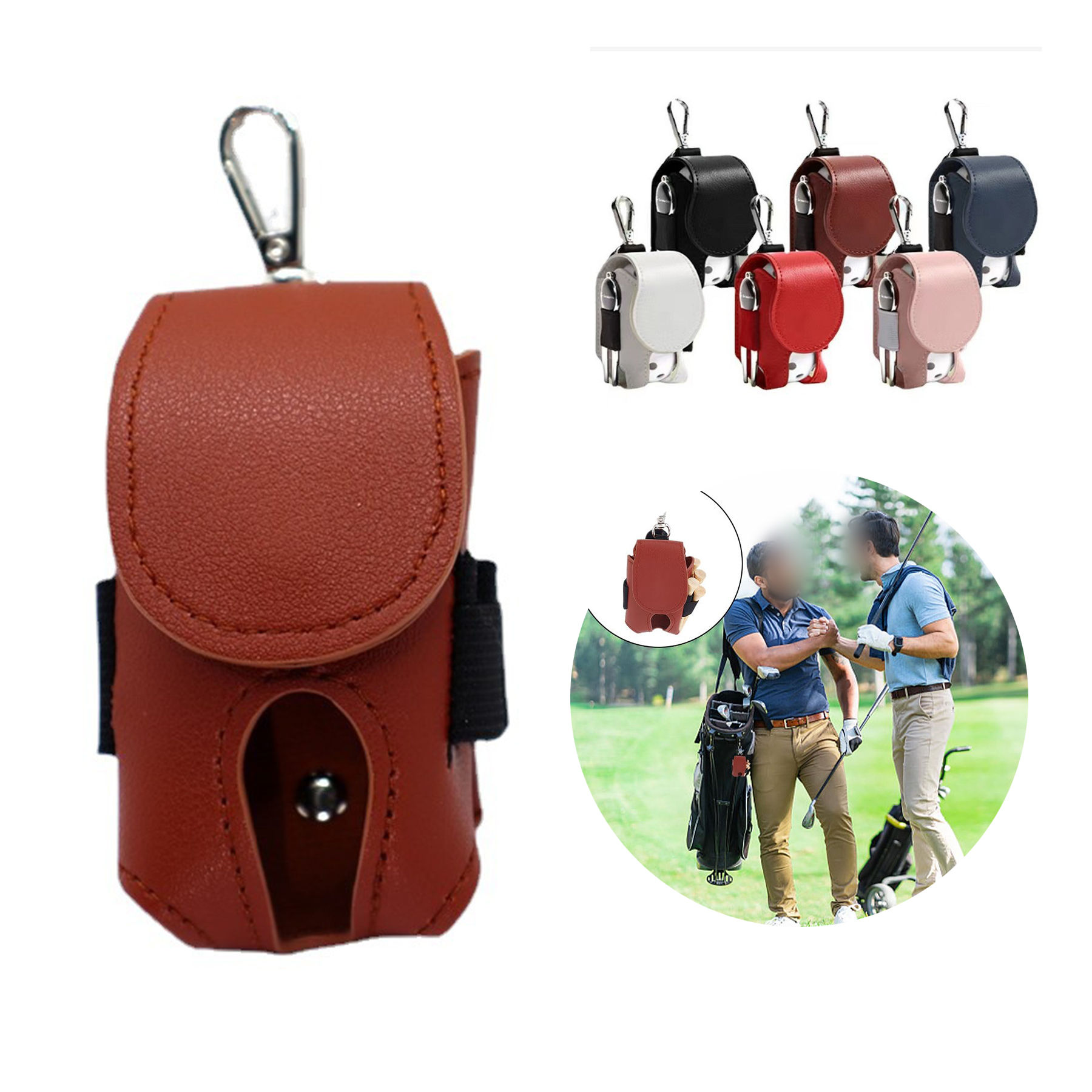 Golf Ball Carry Leather Bag