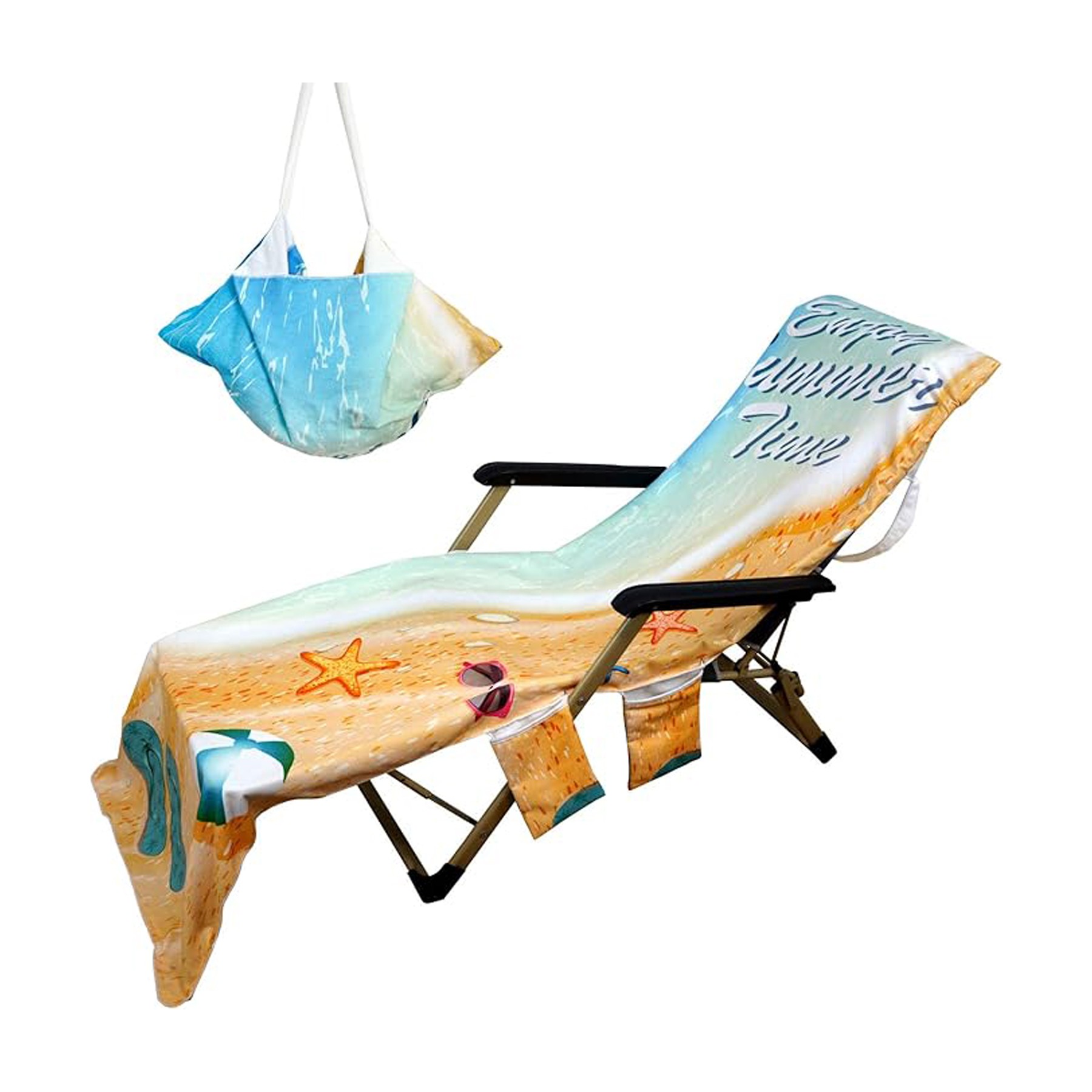 Beach Lounger Cover With Side Pocket 2