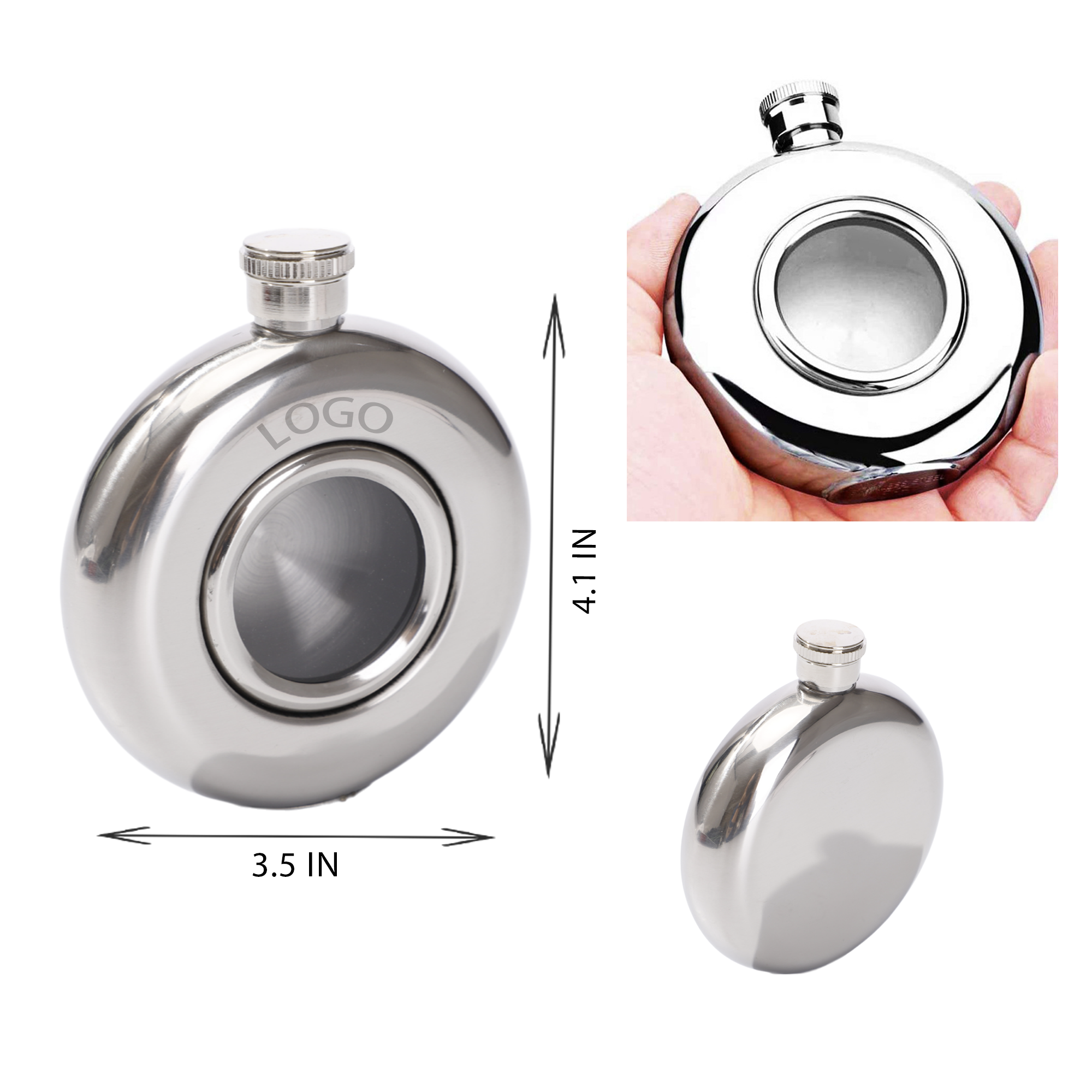 MOQ 10 PCS Durable 5oz Stainless Steel Hip Flask 2