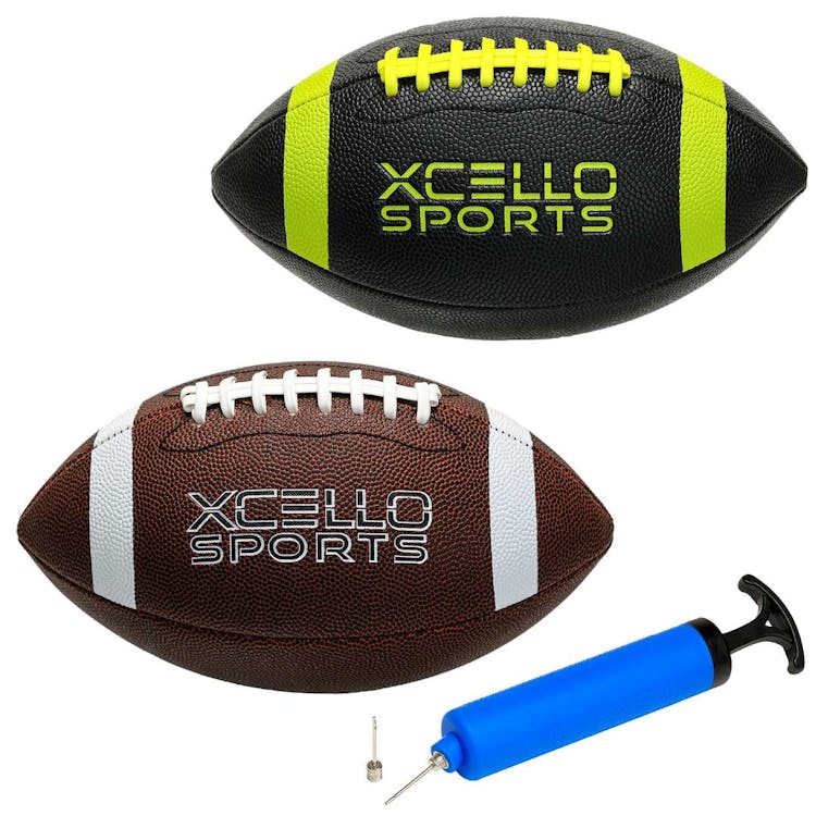 Footballs - Brown Black with Yellow Junior Size 10" 2