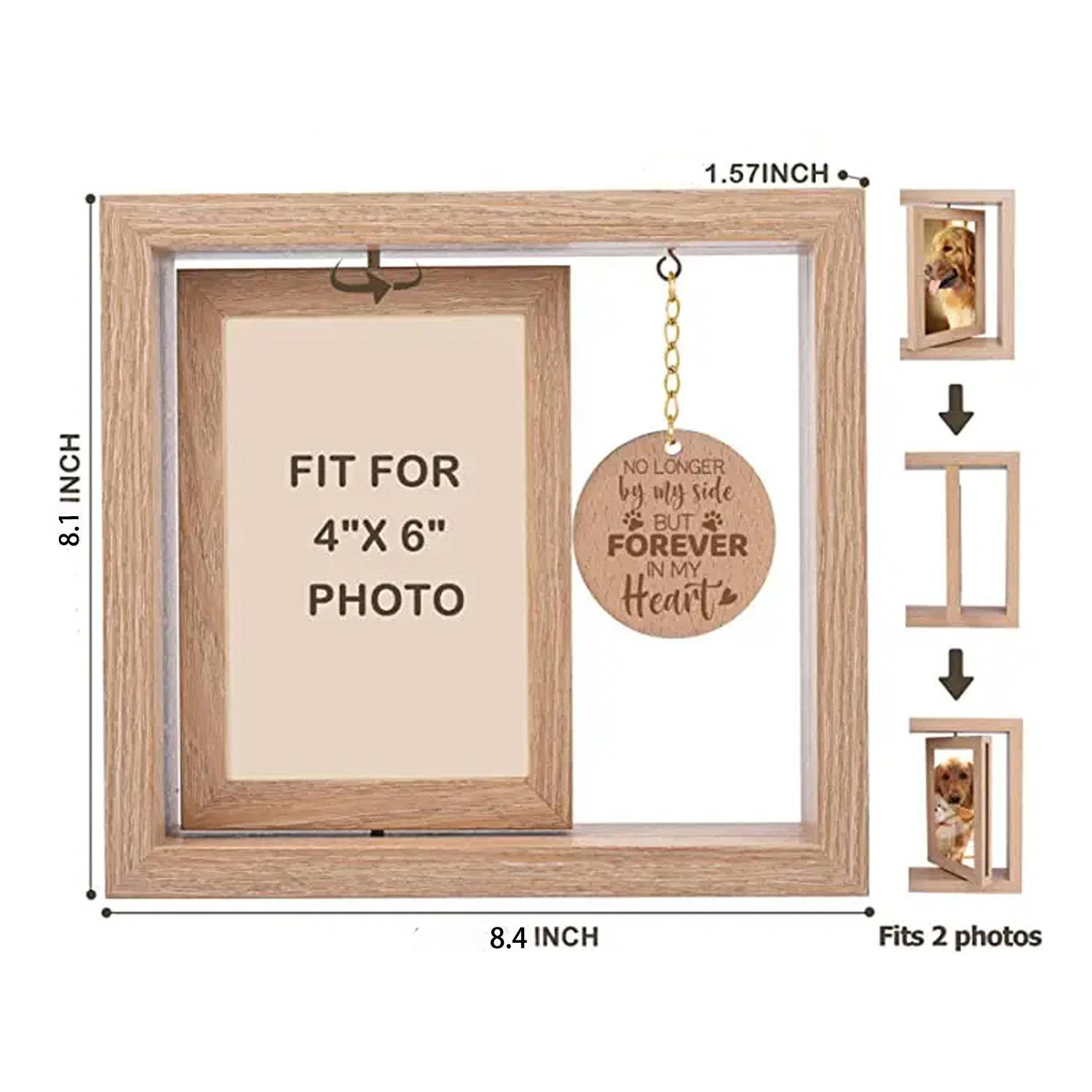 Wooden Rotating Memorial Photo Frame 3