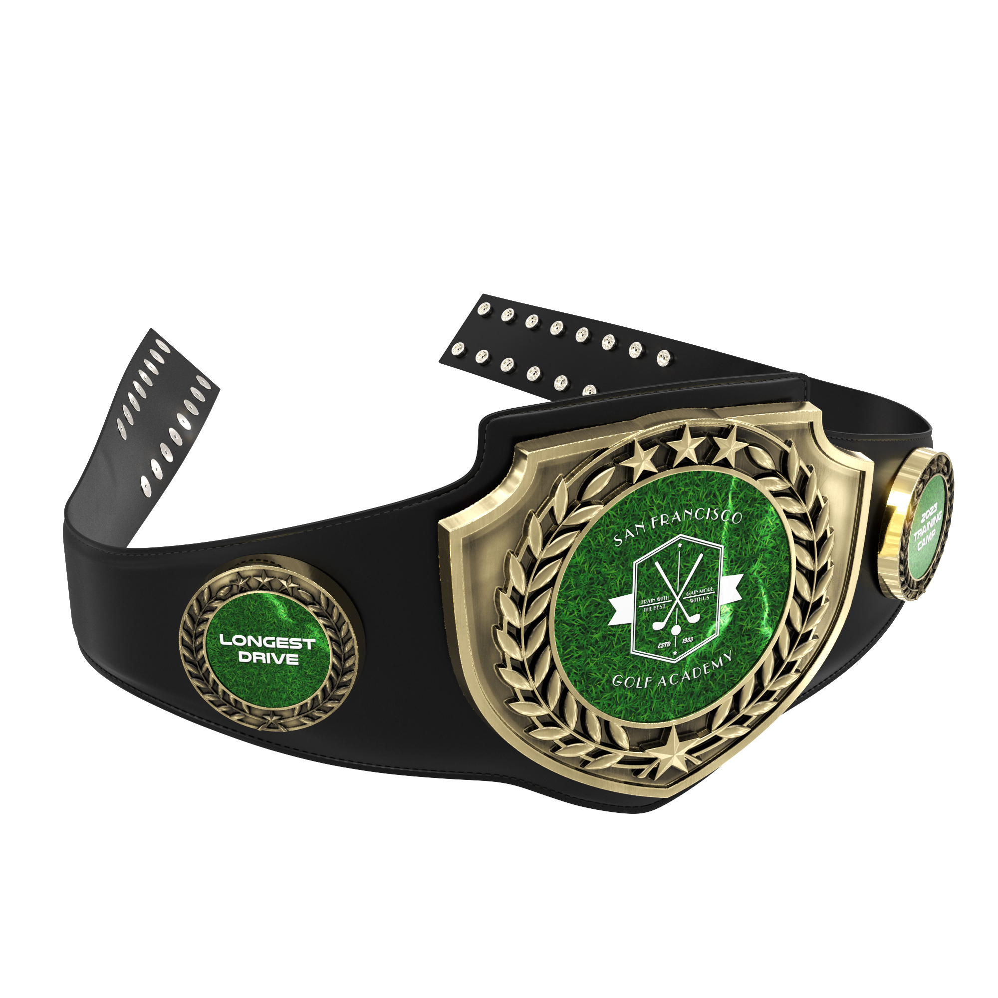 Express Vibraprint® Antique Bright Champion Award Shield Belt 2
