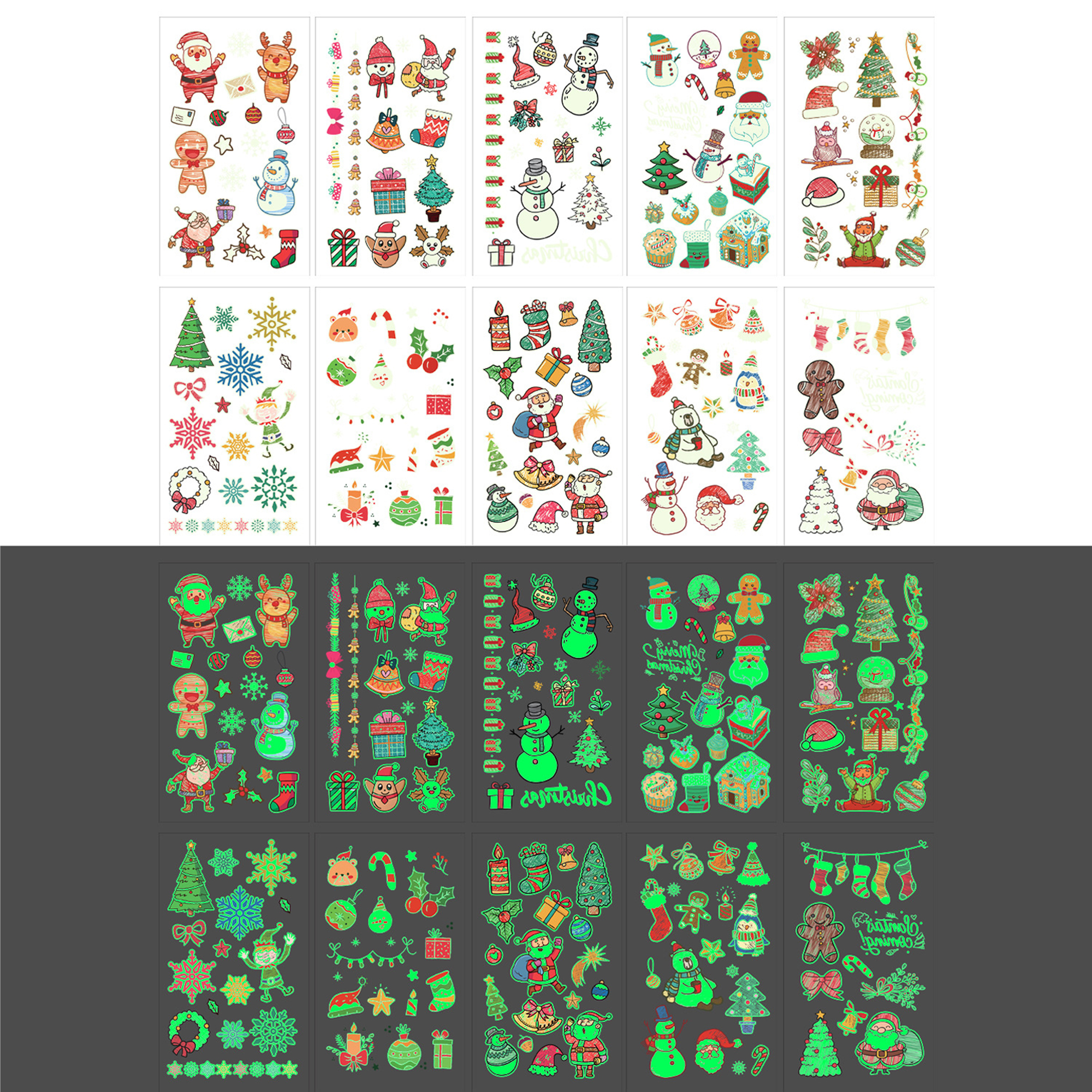 Christmas Glow Temporary Tattoo Stickers 4