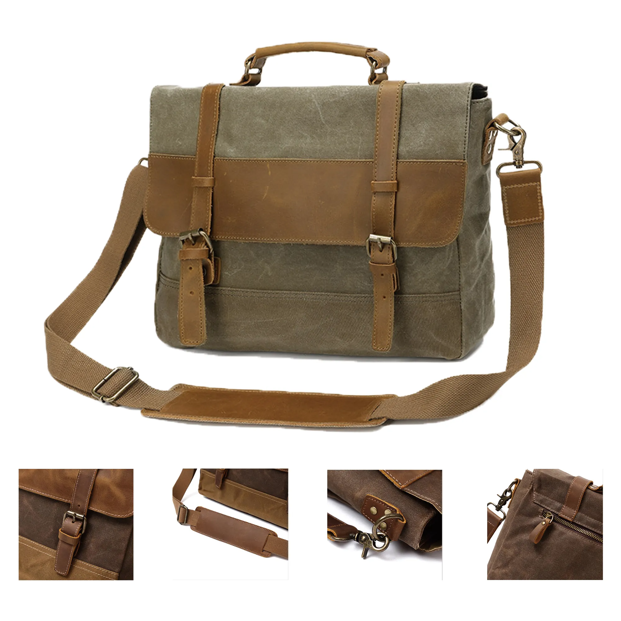 Canvas Leather Computer Laptop Bag 4