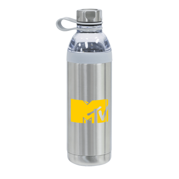 Dual Opening Stainless Steel Water Bottle - 20 Oz., custom water bottle with logo imprint 48