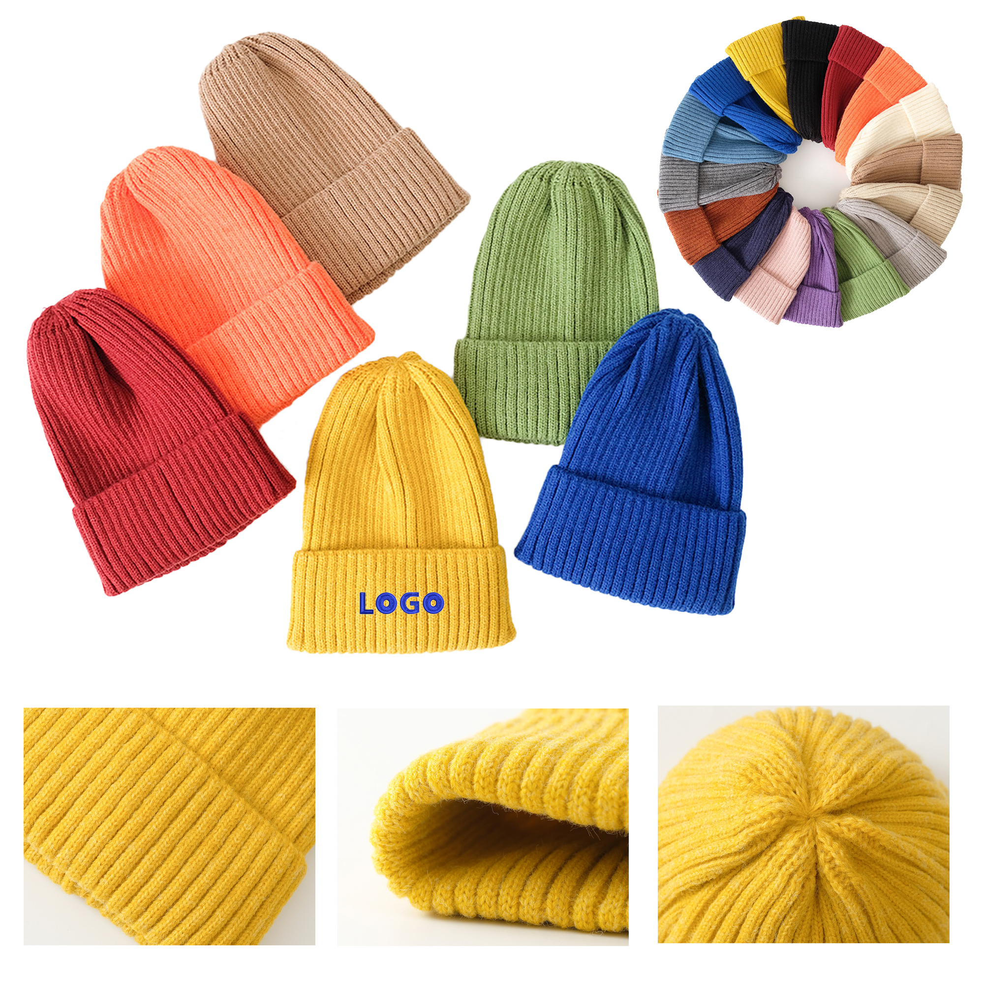 Elastic Knitted Beanie Hat 2