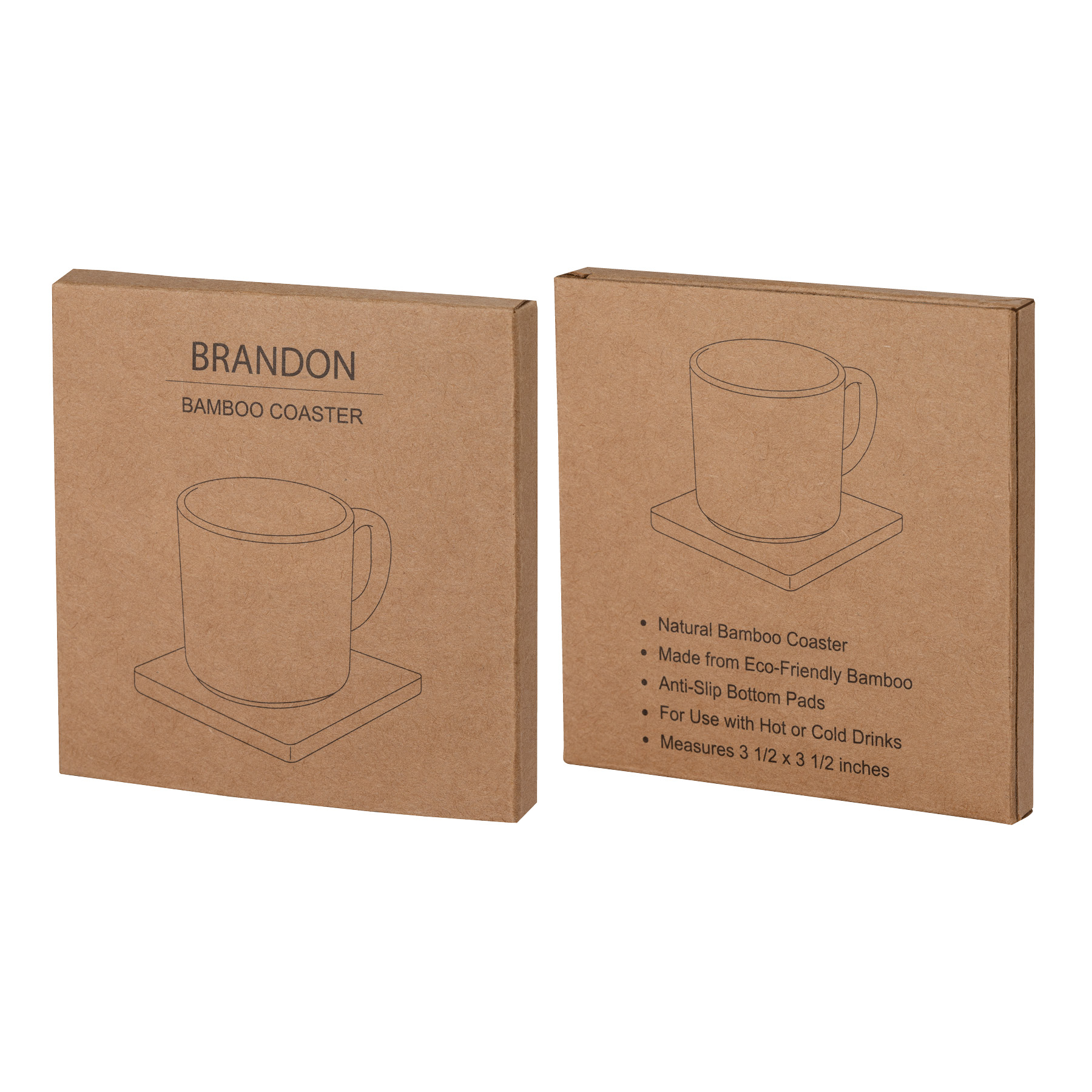 Brandon Single Bamboo Coaster 3