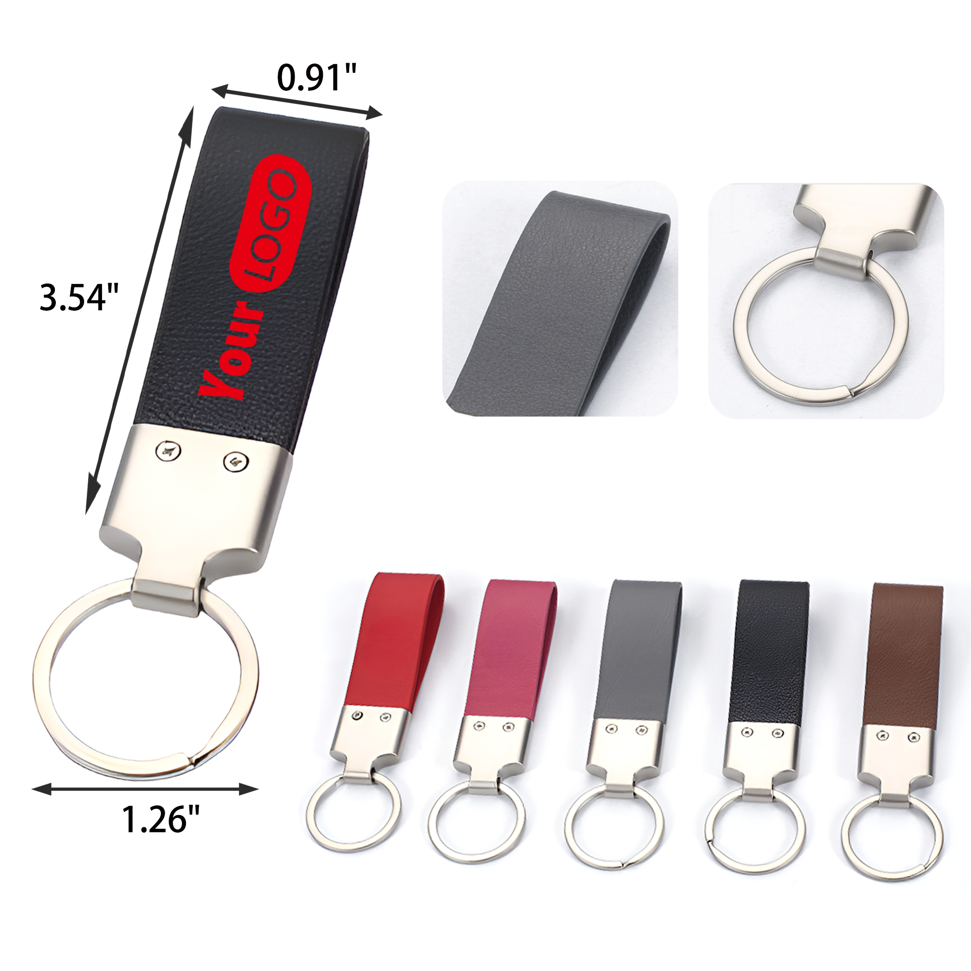 MOQ 50 PCS Durable Leather Keychain 4