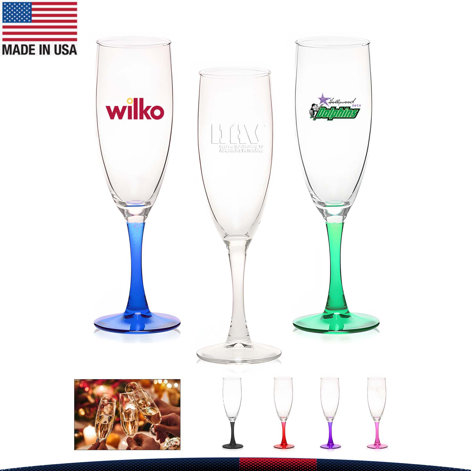 5.75 oz. Glass Champagne Flutes 7