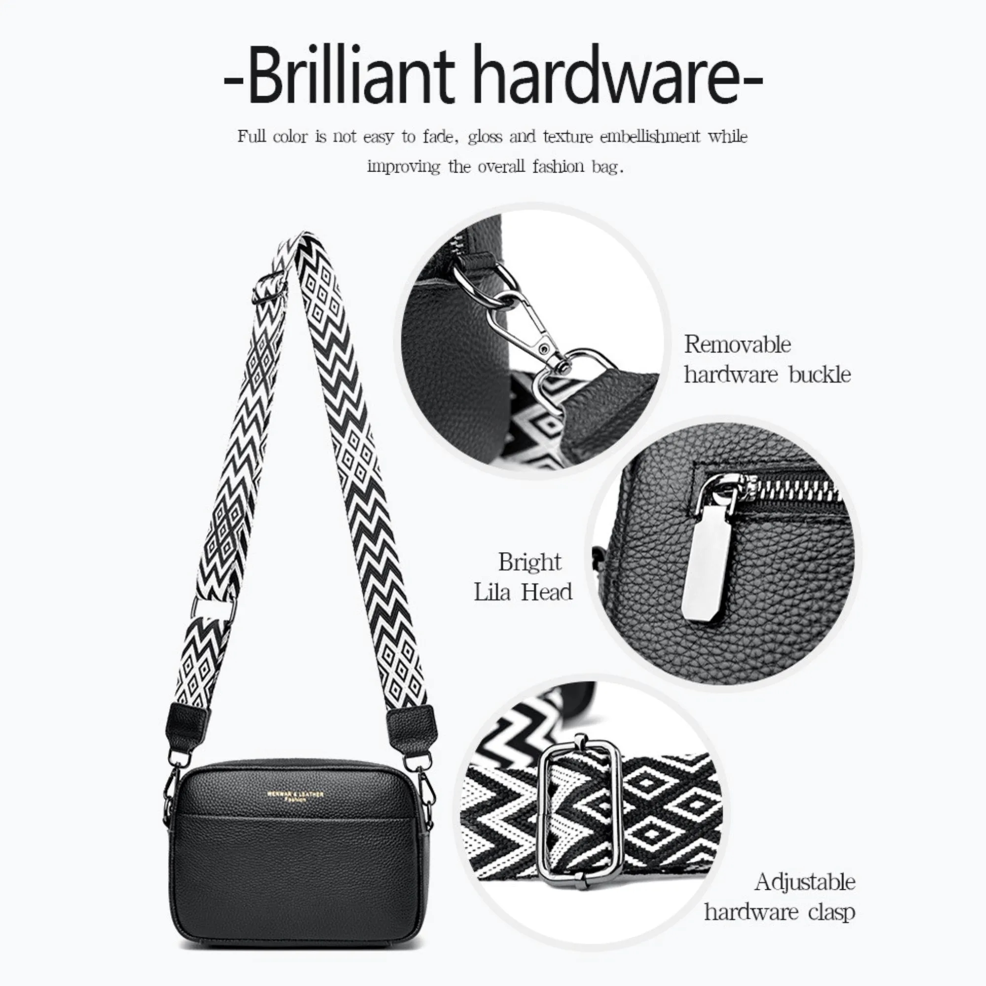 Genuine Leather Women's Mini Square Handbag 3