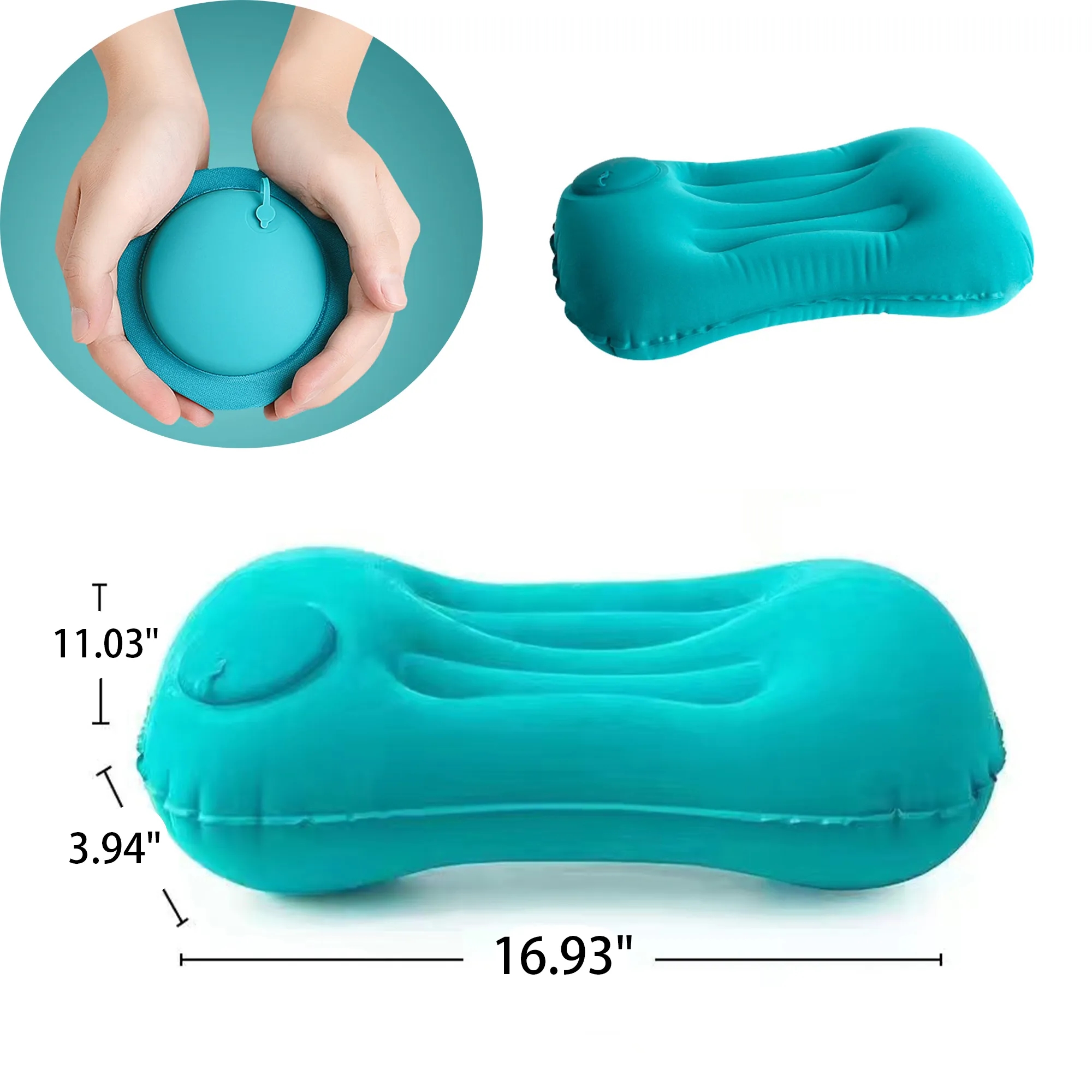 Camping Travel Flocked Fabric Air Pillow 3