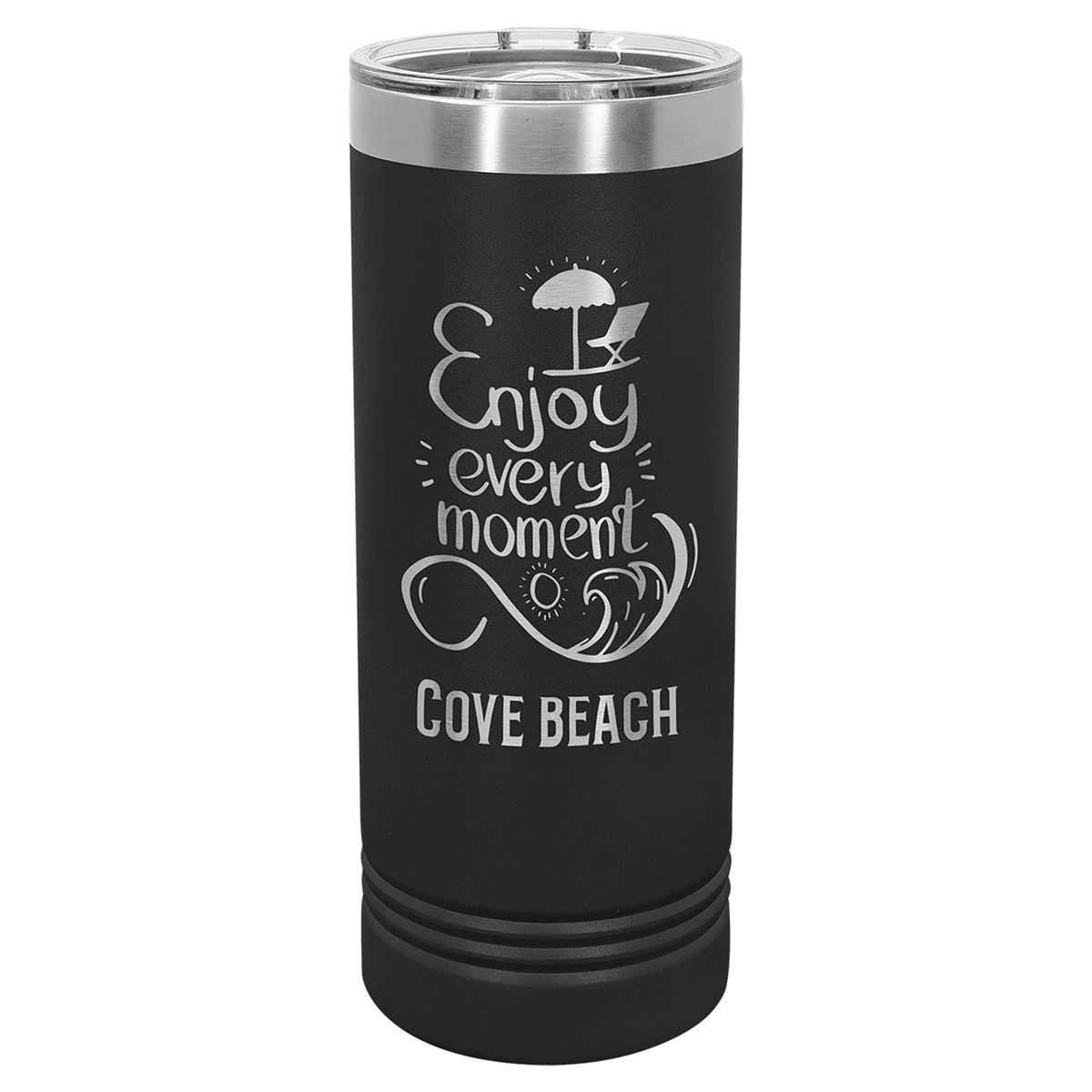 Polar Camel 22 oz. Black Skinny Tumbler with Slider Lid 2