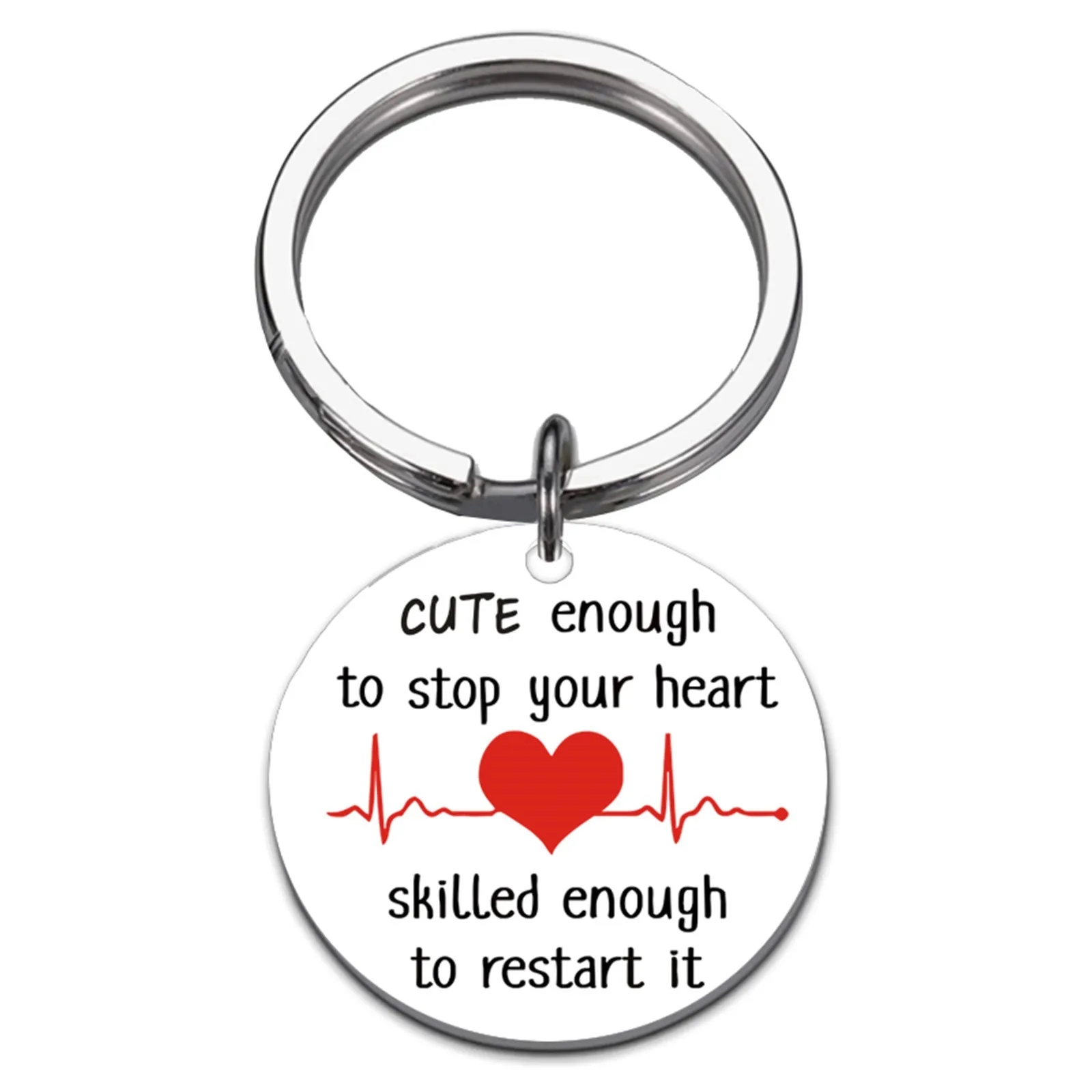 Color Printing Round Stainless Steel Keychain 7