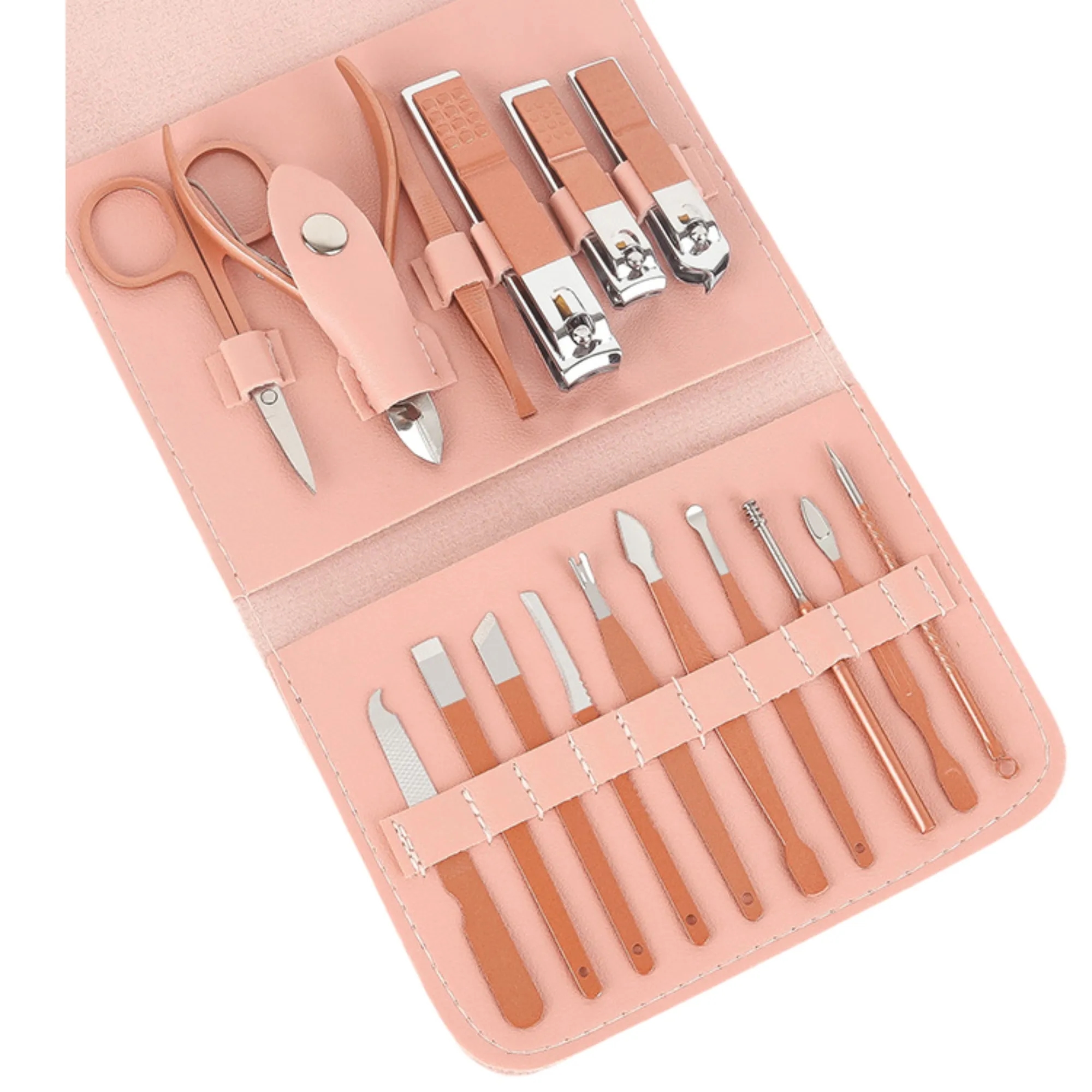 16 Pieces Leather Manicure Kit 3