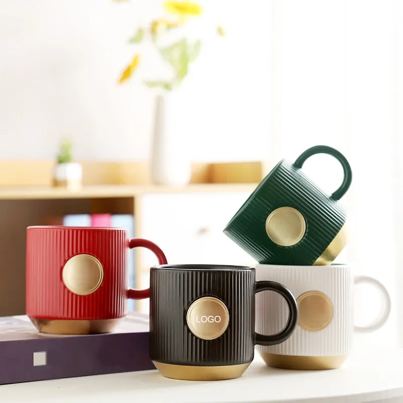 Porcelain Coffee Mugs with Copper Brand Logo 6